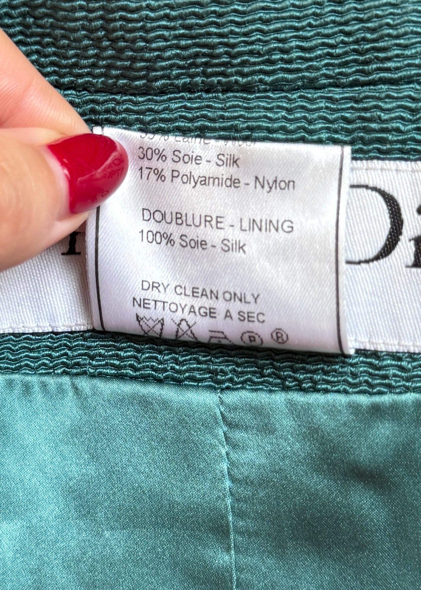 Dior Spring 1999 Runway Teal Blue Collared Jacket