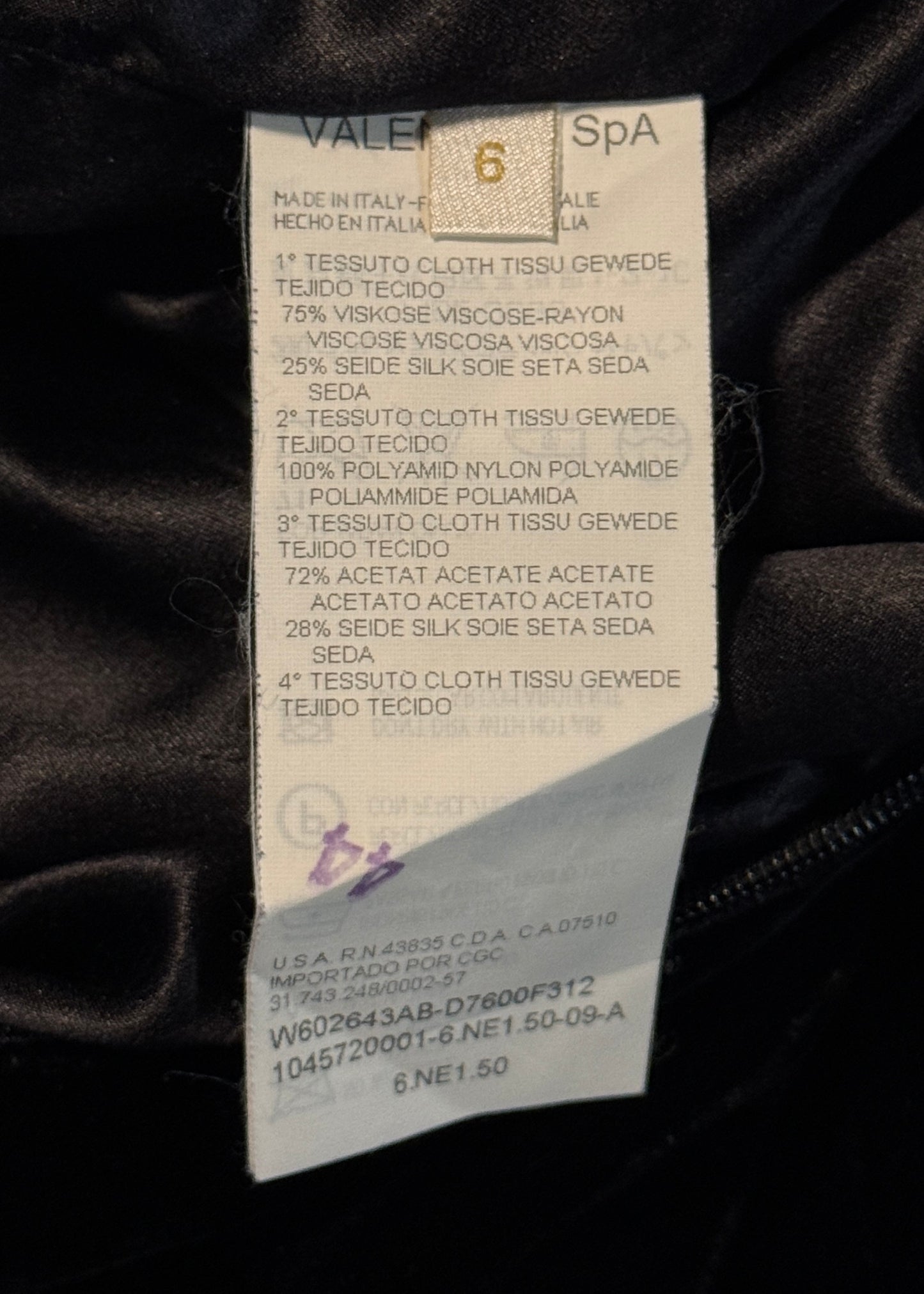 Valentino Black Velvet Bead Embellished Dress