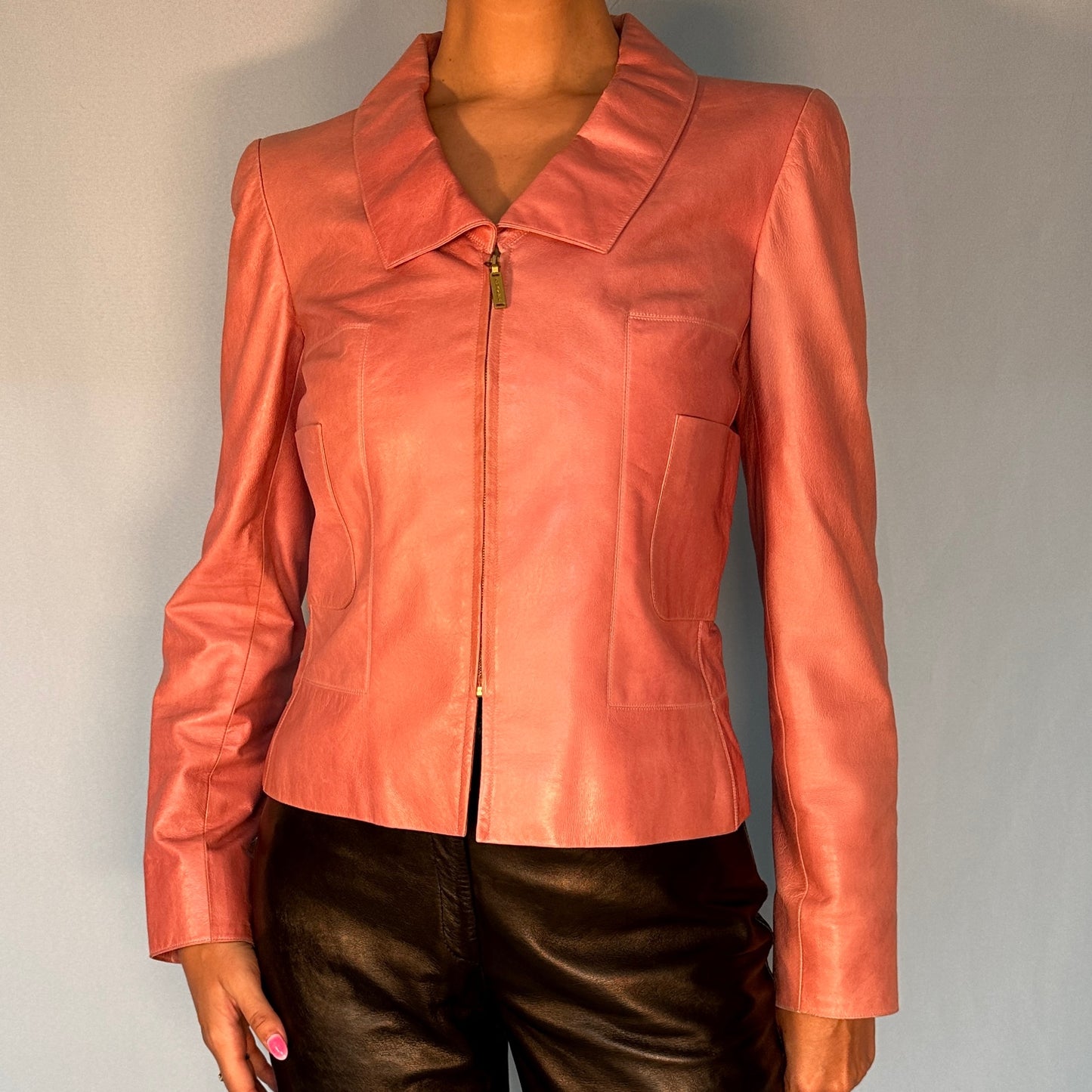 Chanel Spring 2001 Pink Leather Jacket