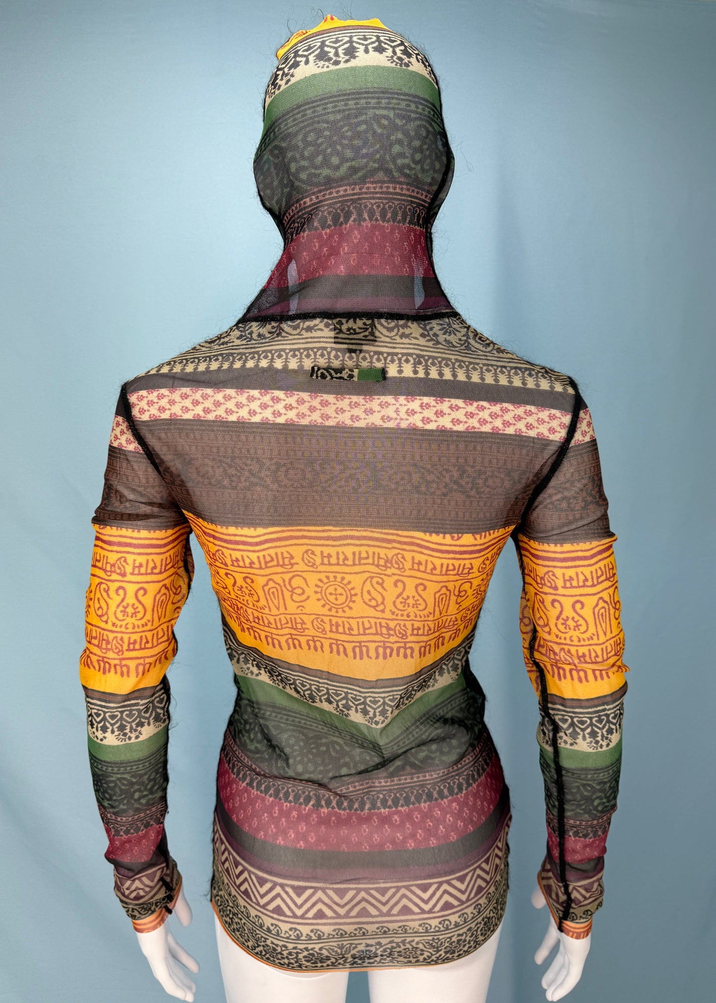 *Menswear* Jean Paul Gaultier Tribal Mesh Hooded Top