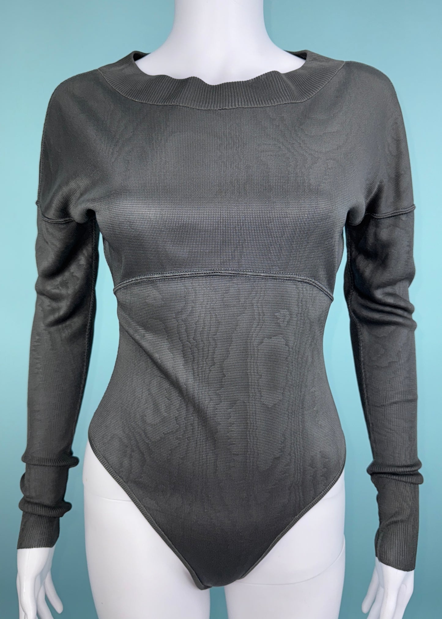 Azzedine Alaïa Fall 1986 Grey Long Sleeve Bodysuit