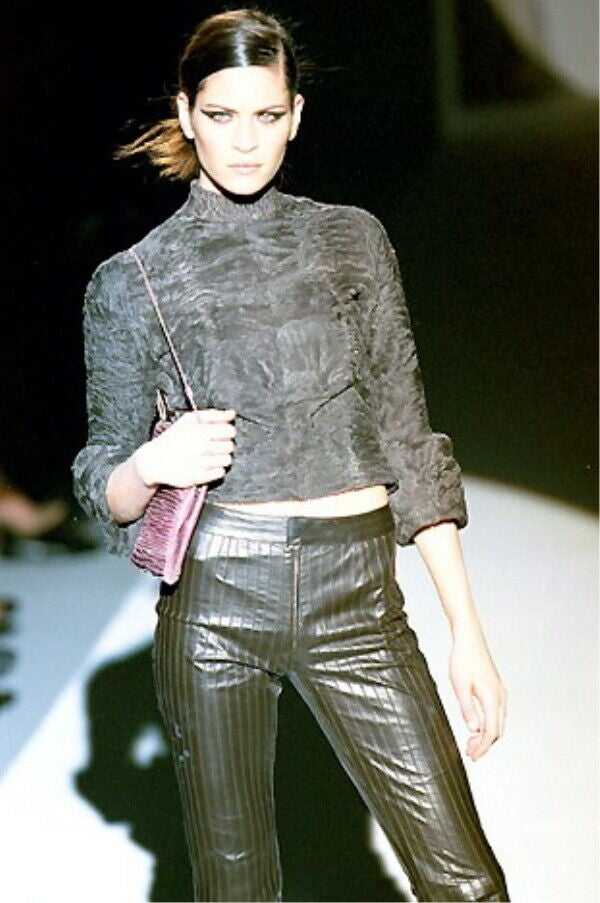 Gucci Fall 1999 Runway Black Leather Flared Pants