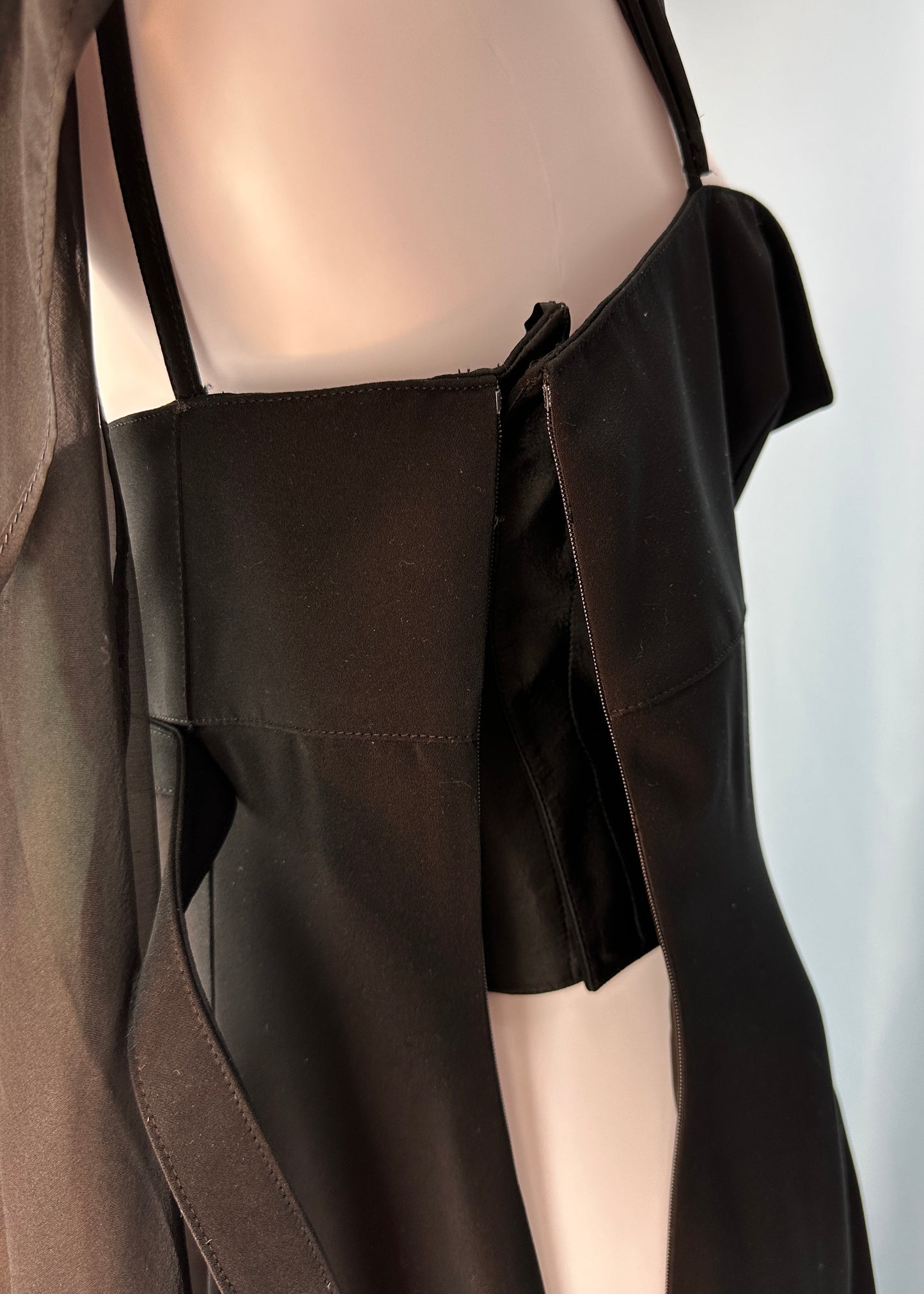 Thierry Mugler Fall 2002 Black Belted Dress