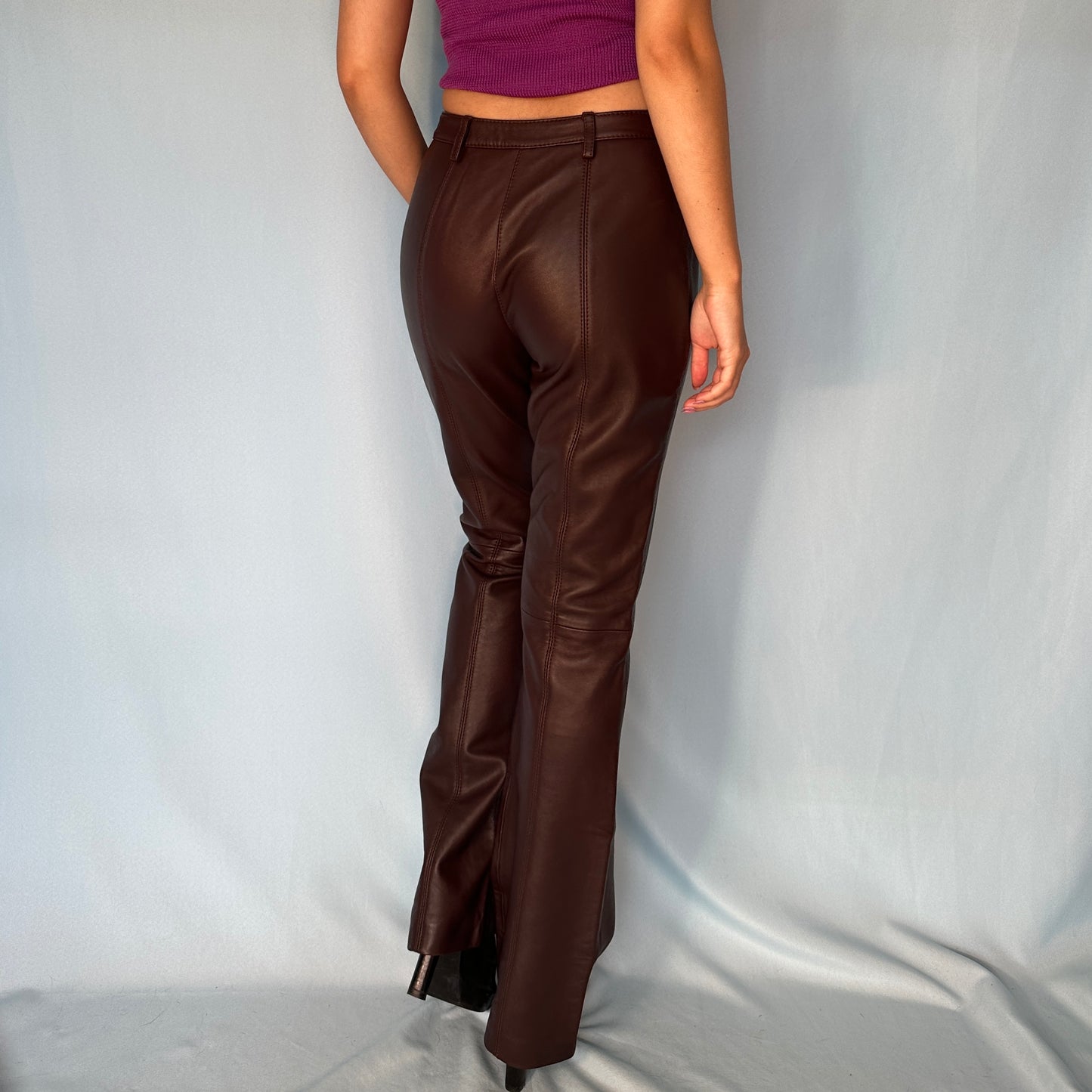 Dolce & Gabbana Brown Leather Pants