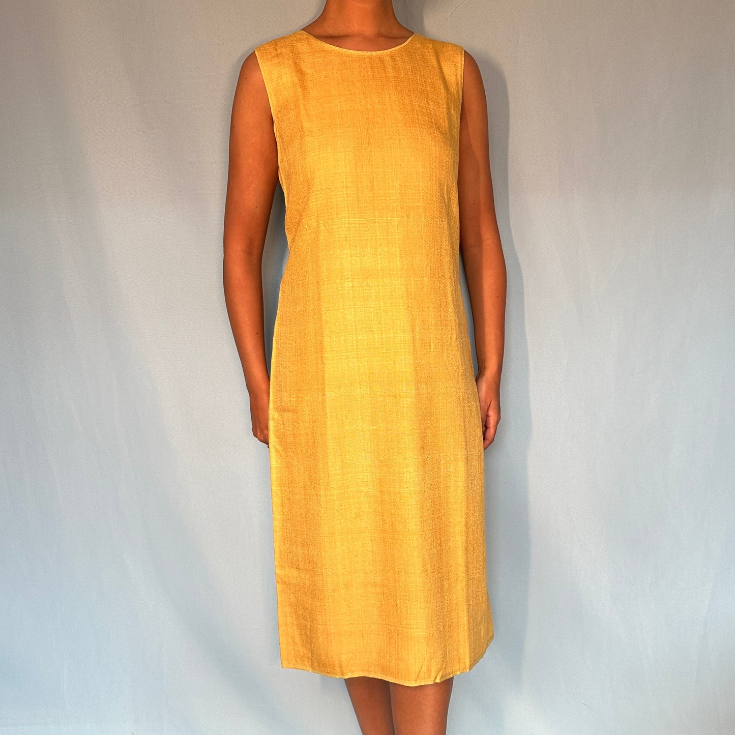 Prada Yellow Silk Tweed Dress