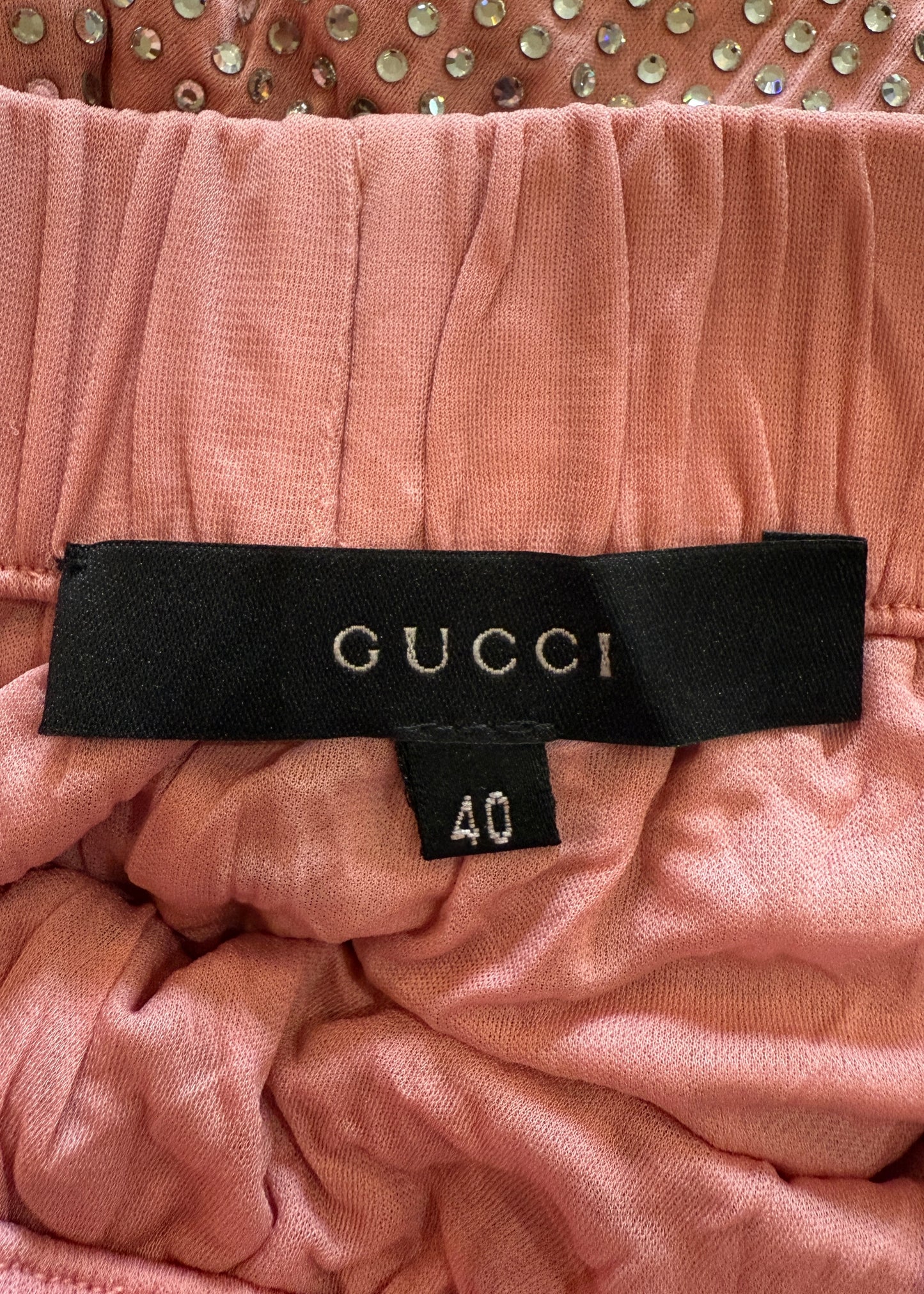 Gucci Spring 2000 Runway Pink Swarovski Crystal Embellished Pants