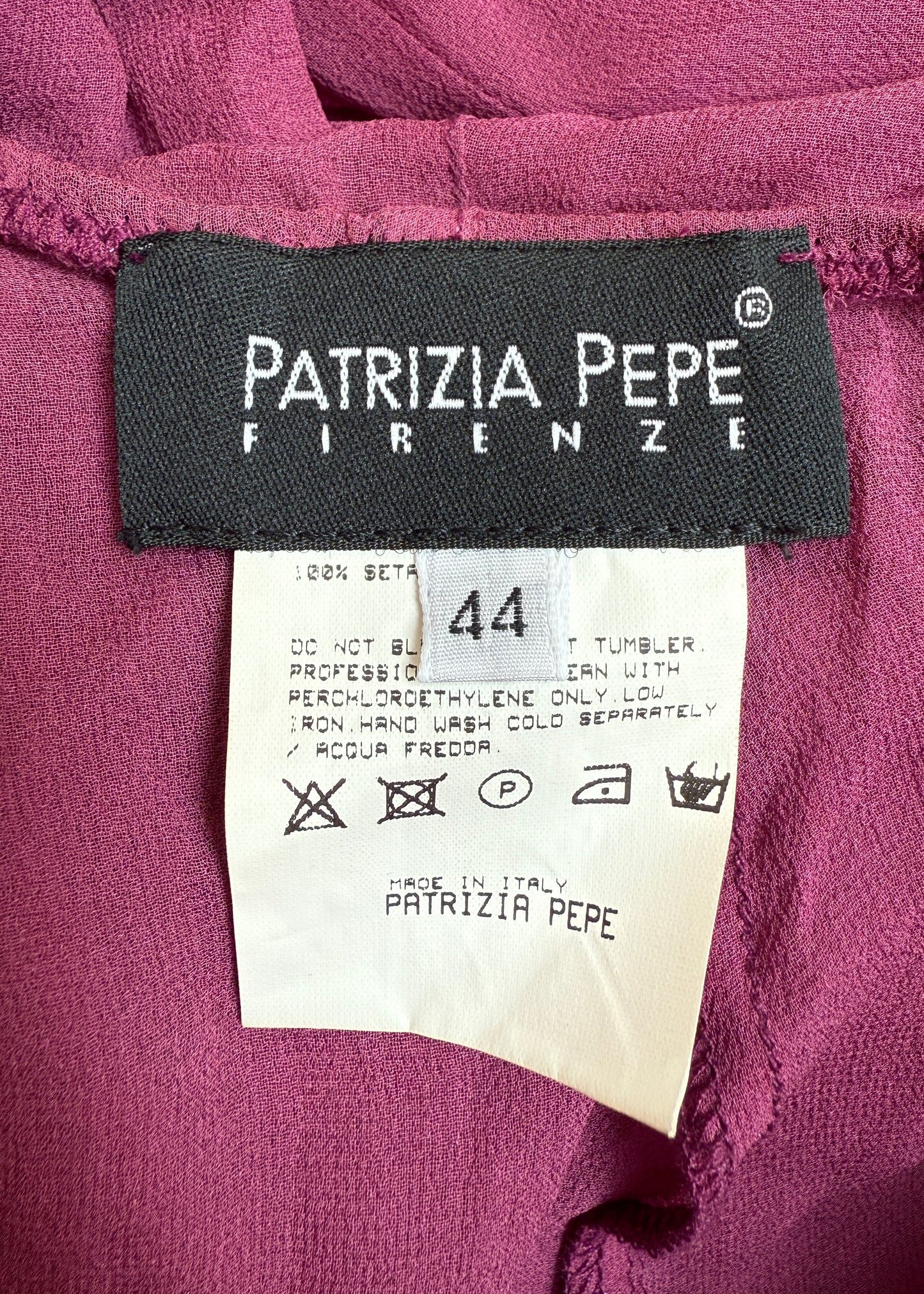 Patrizia Pepe Purple Sheer Silk Chiffon Pants
