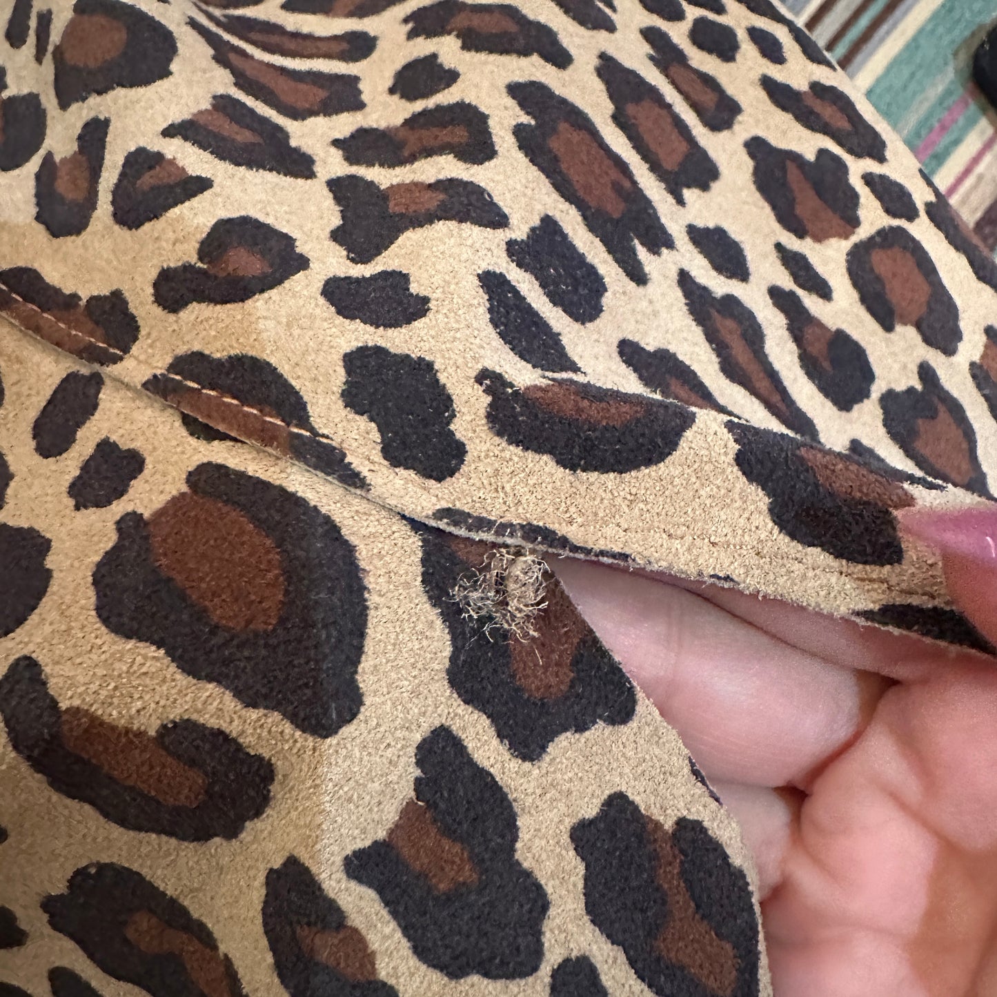 Dolce & Gabbana Leopard Print Suede Skirt