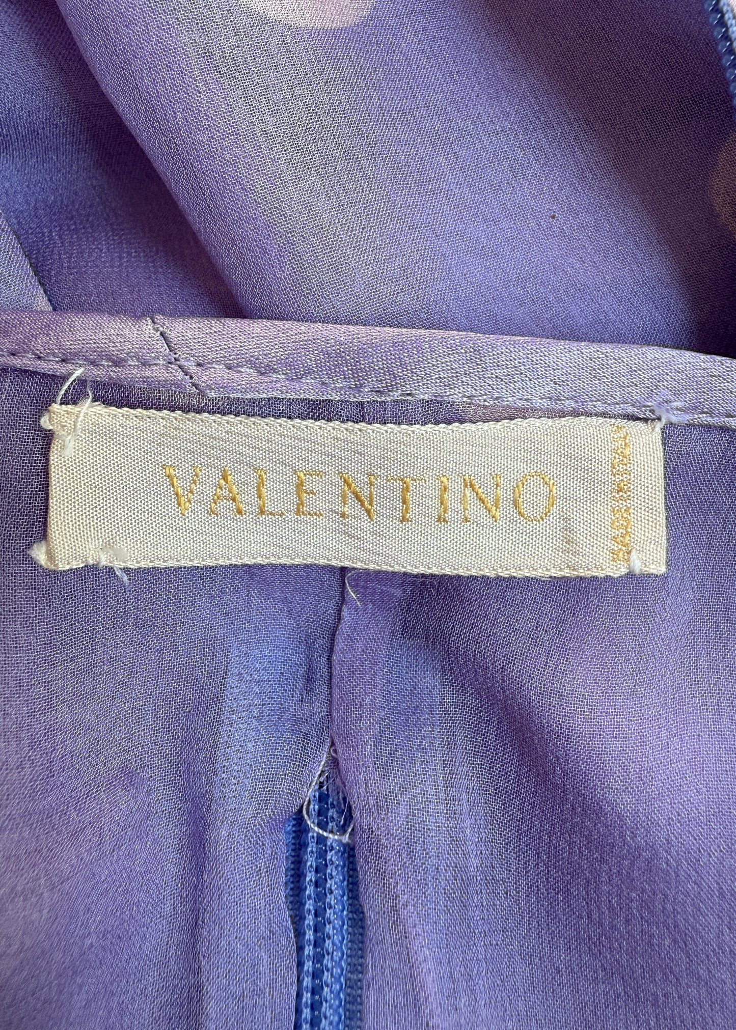 Valentino Lilac Polka Dot Silk Chiffon Top