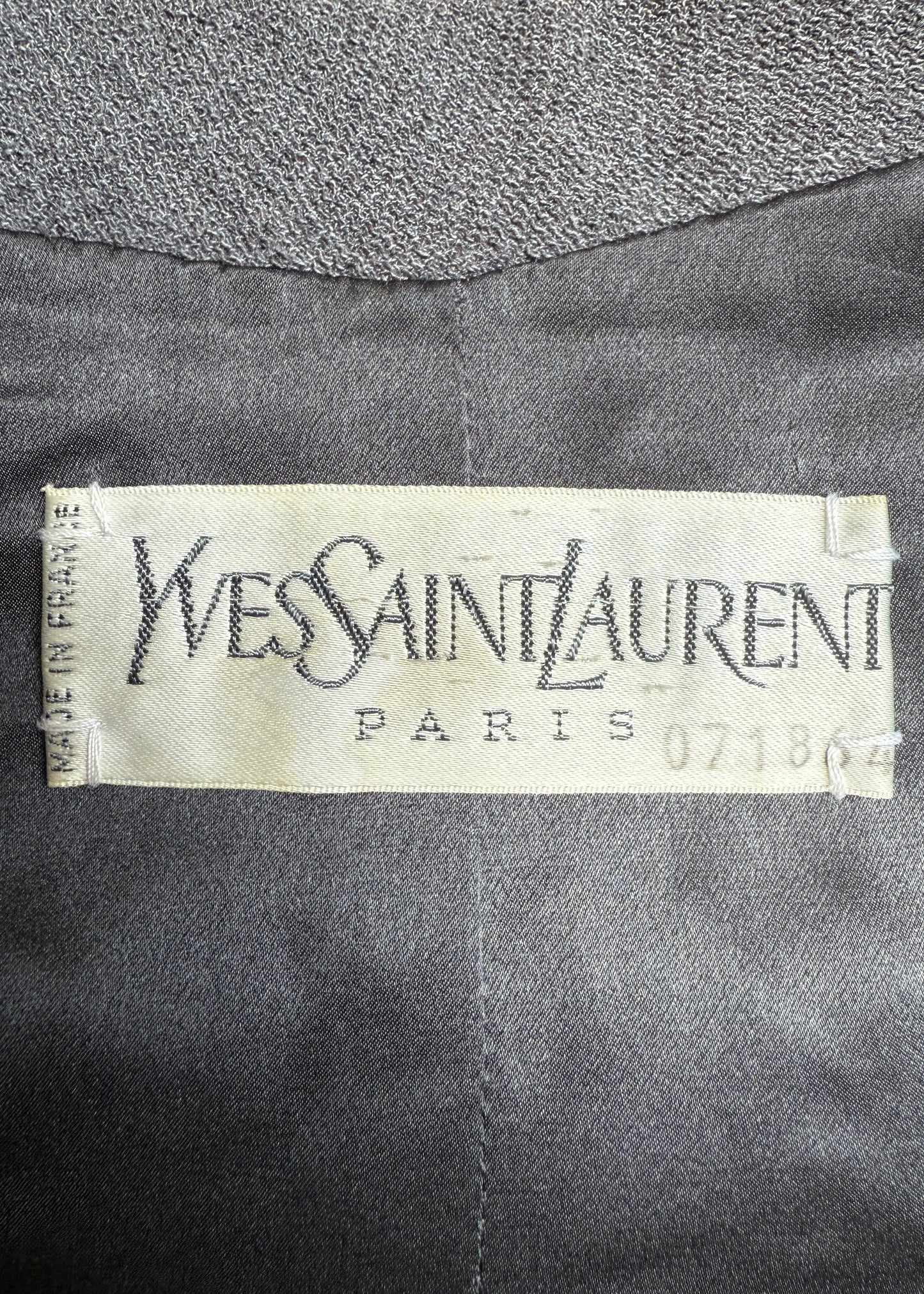 Yves Saint Laurent Haute Couture 1980s Grey Skirt Suit