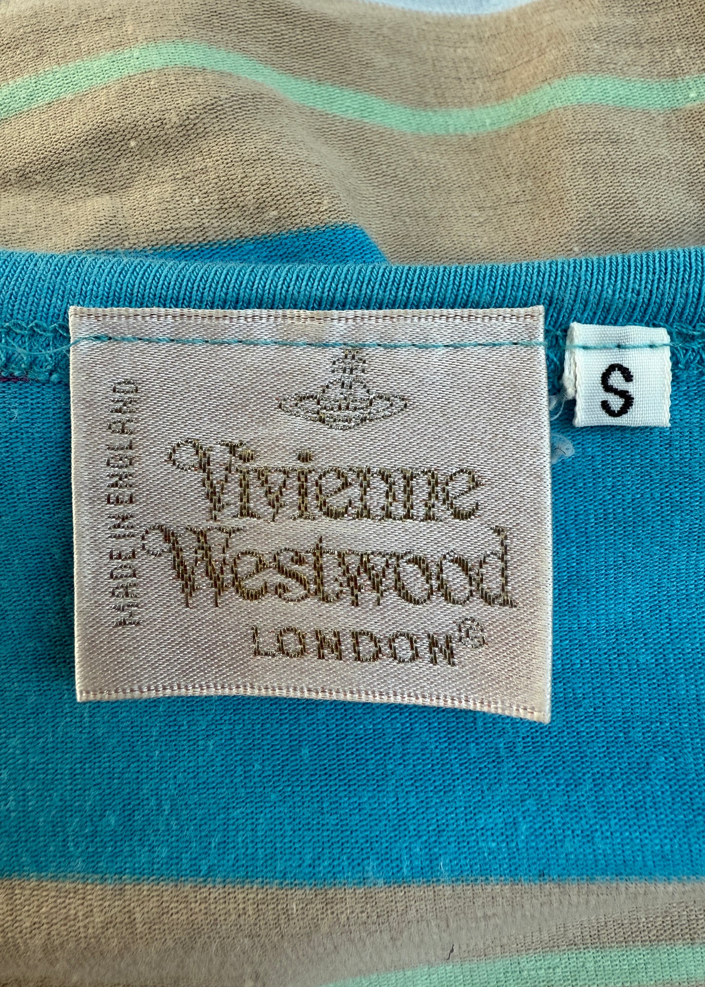 Vivienne Westwood Spring 1994 Striped Orb Embroidered T Shirt
