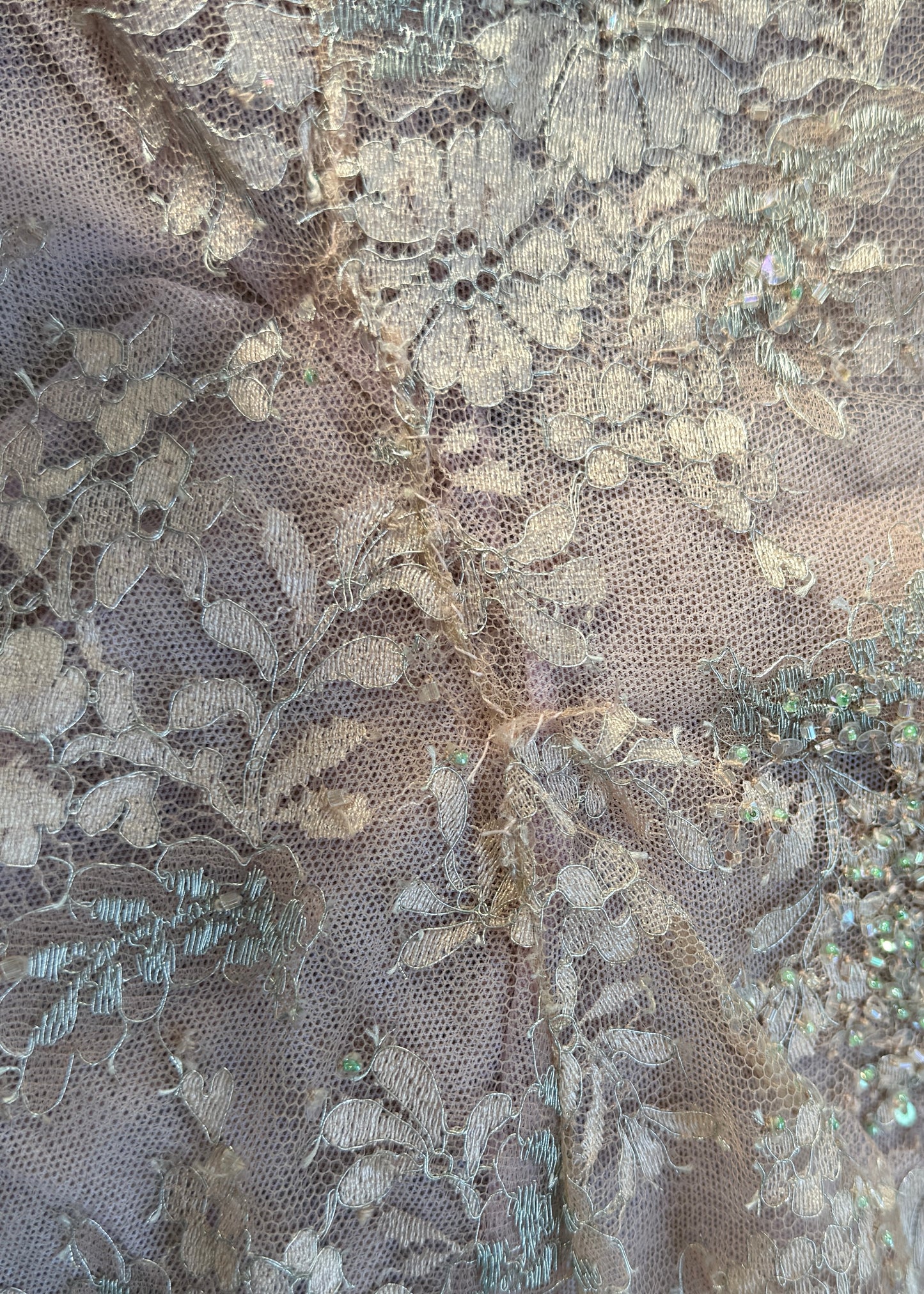 Vera Wang 2006 Sample Pink Embellished Lace Gown