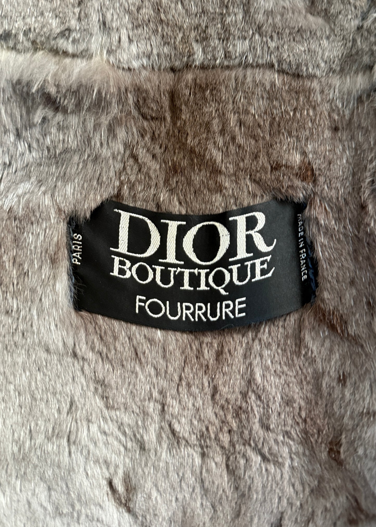 Dior 1970s Blue Vinyl Leather & Mink Fur Belted Coat