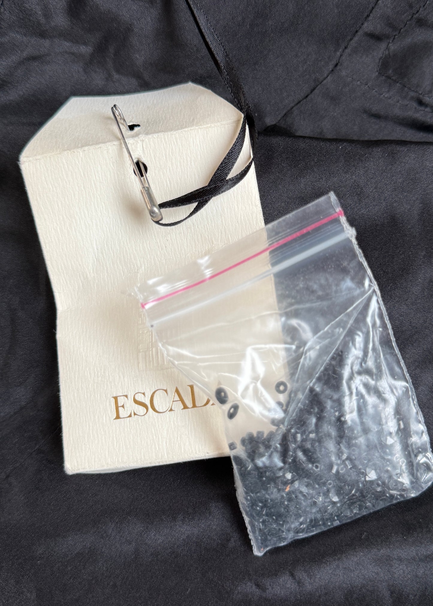 Escada Couture Heavily Beaded Black Silk Mini Dress