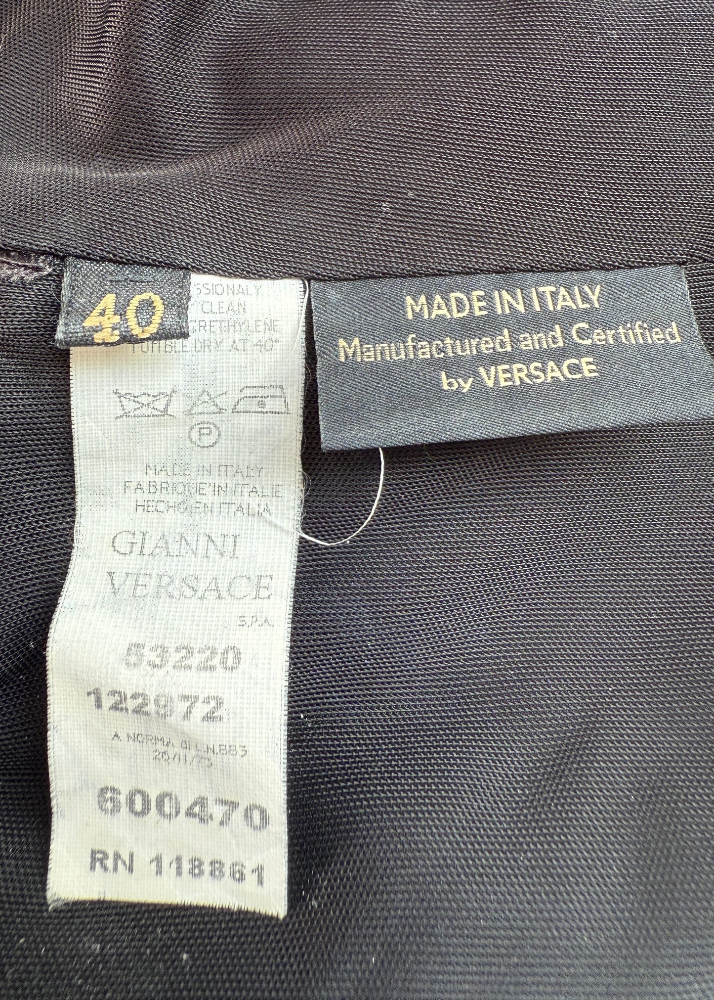 Versace Black Crystal Medusa Halter Strap Top