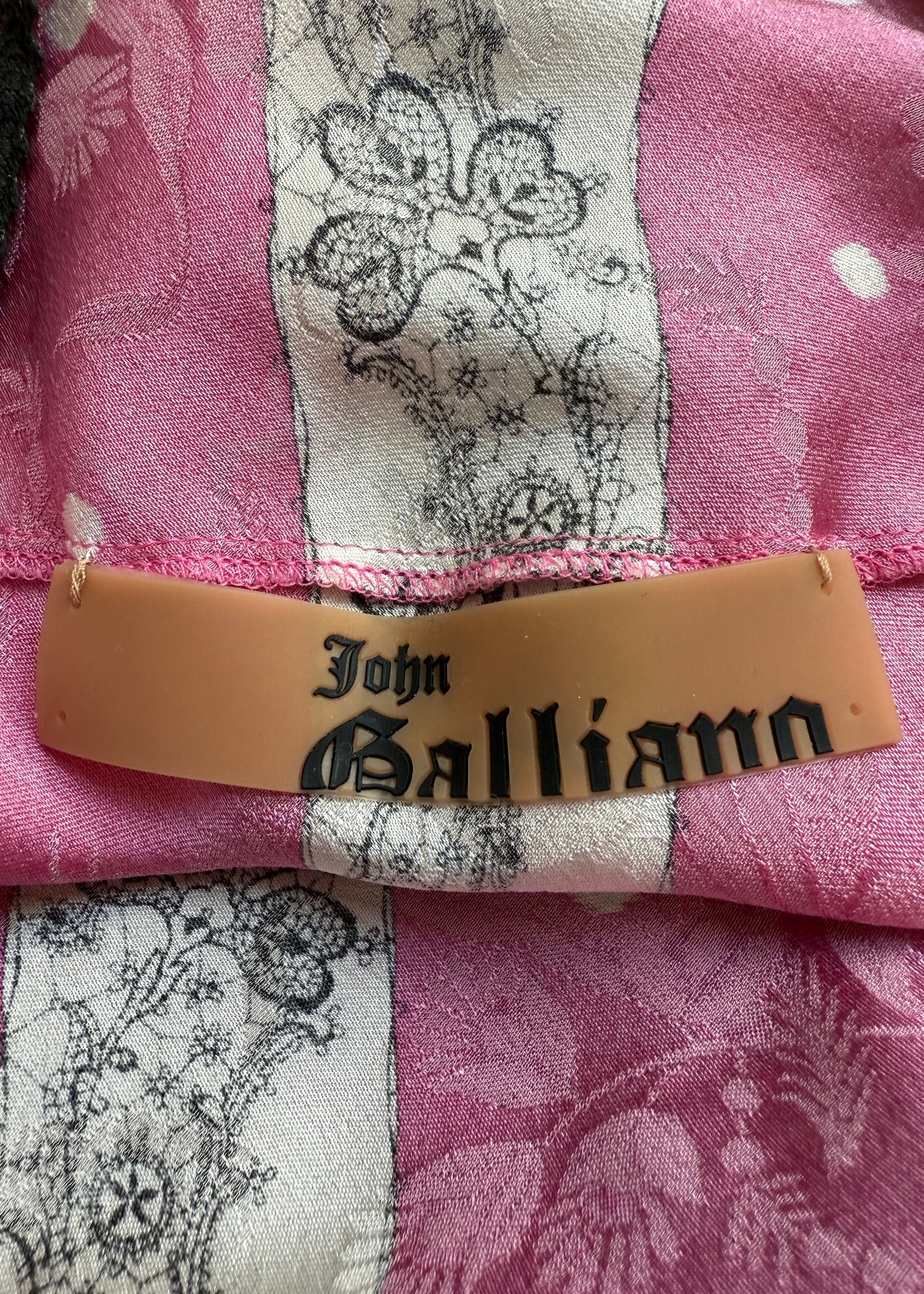 John Galliano Spring 2004 Pink Floral Silk Dress