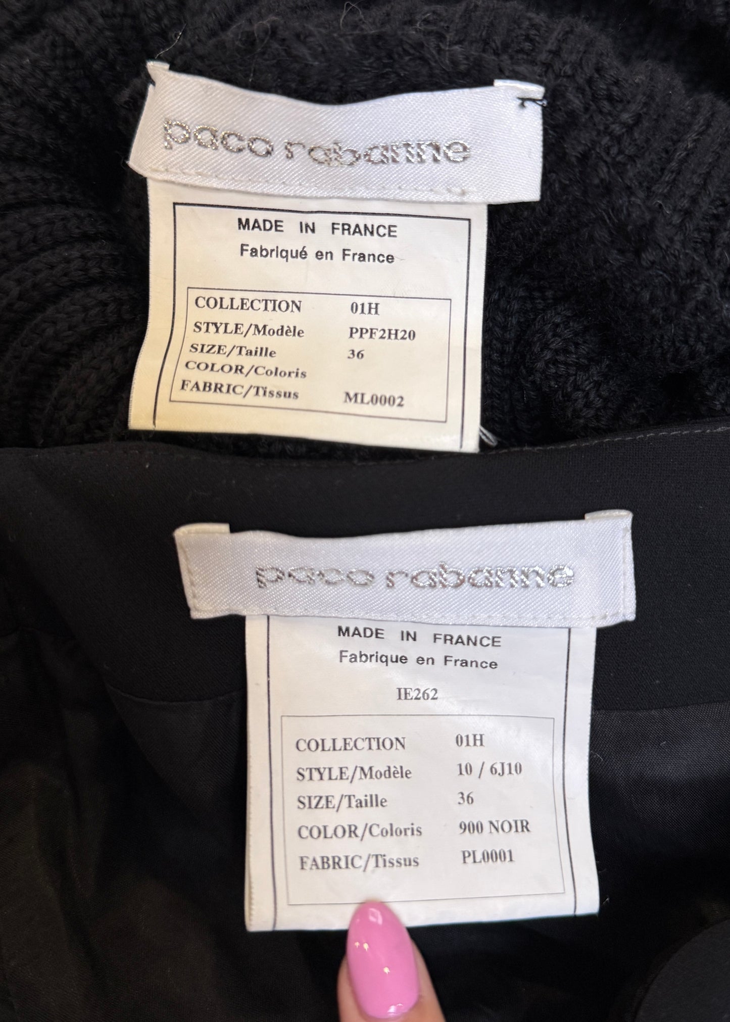 Paco Rabanne Fall 2001 Runway Leather & Knit Top & Skirt Set