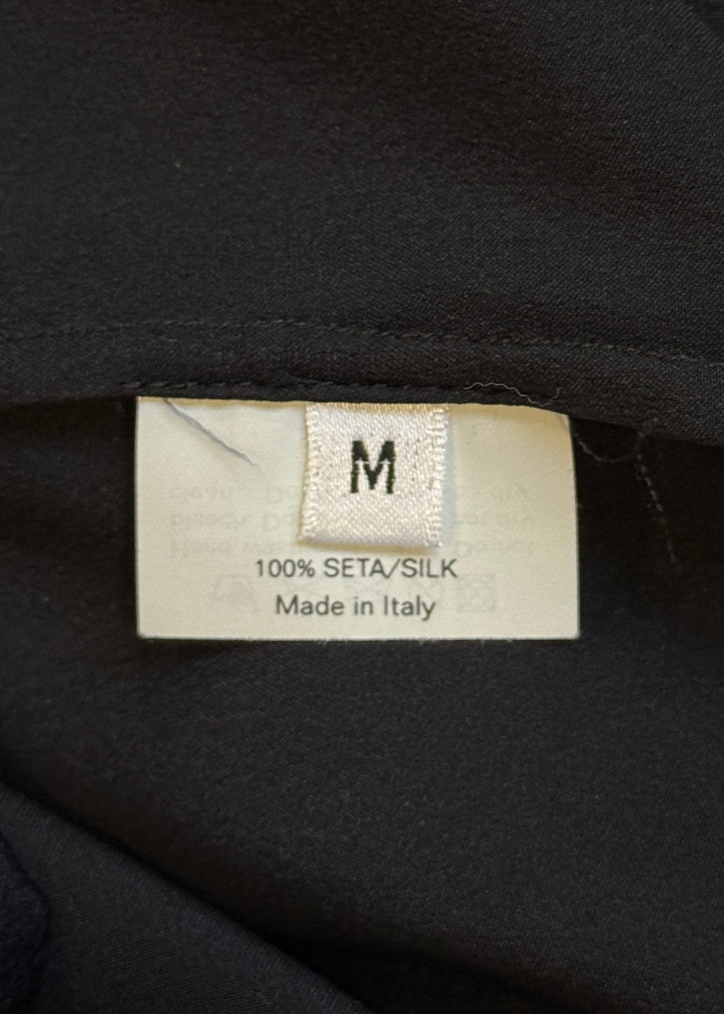 Yves Saint Laurent Fall 2002 Runway Black Silk Satin Long Sleeve Top