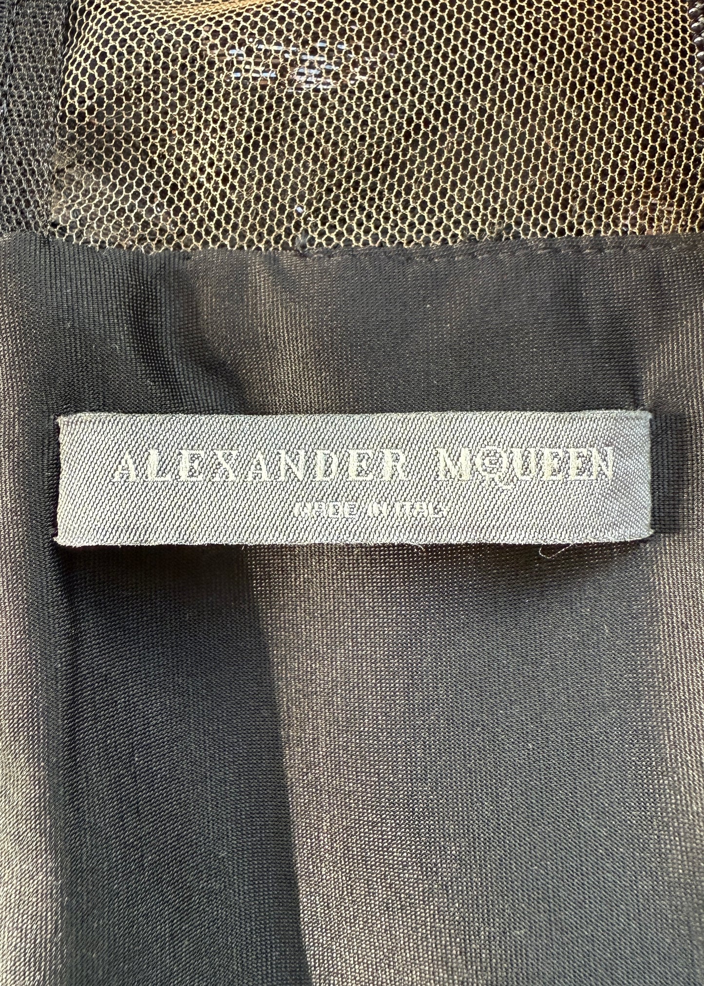 Alexander McQueen Black Leopard Print Lace Dress