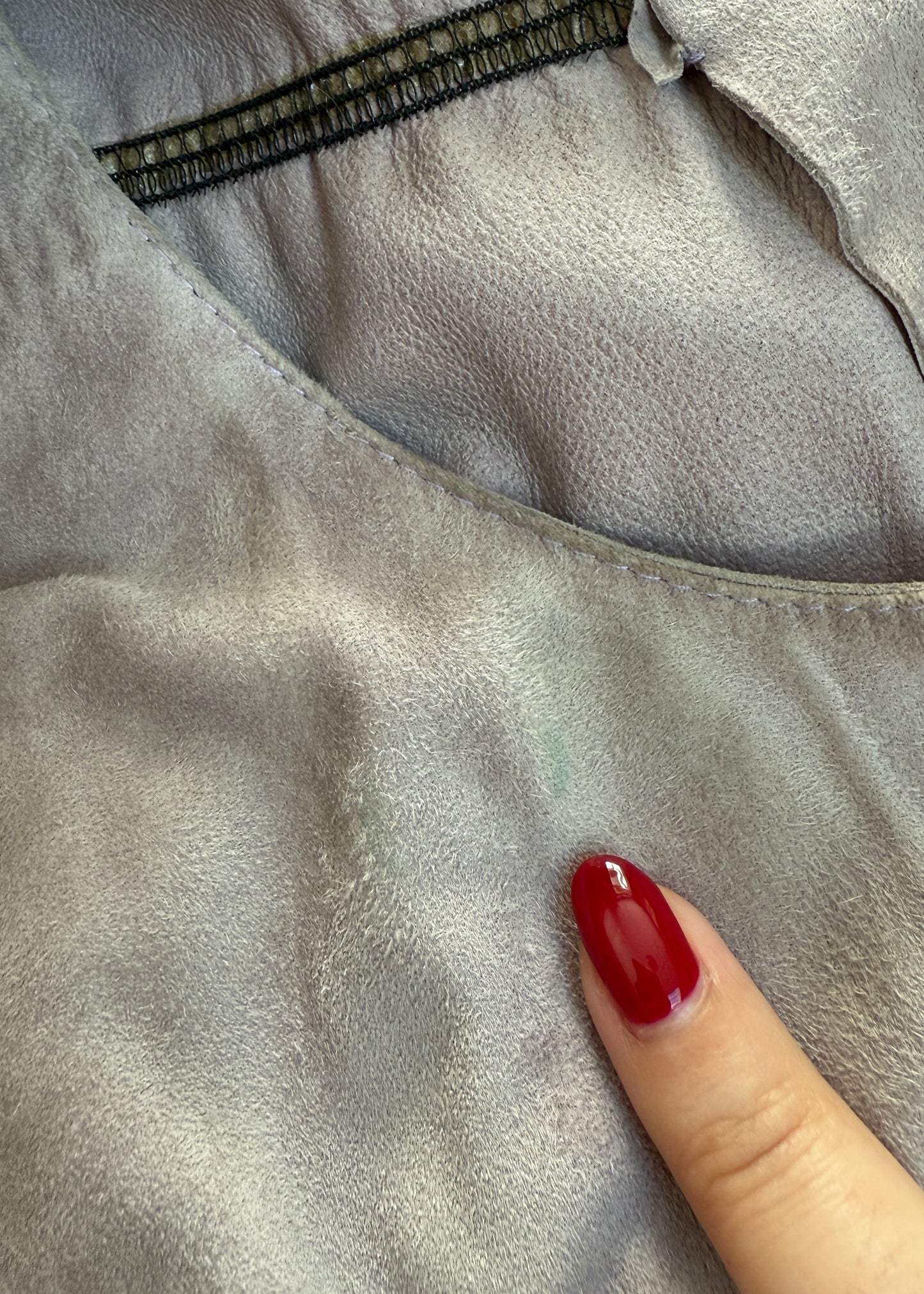Gucci Fall 2002 Lilac Grey Suede Leather Shirred Vest Jacket