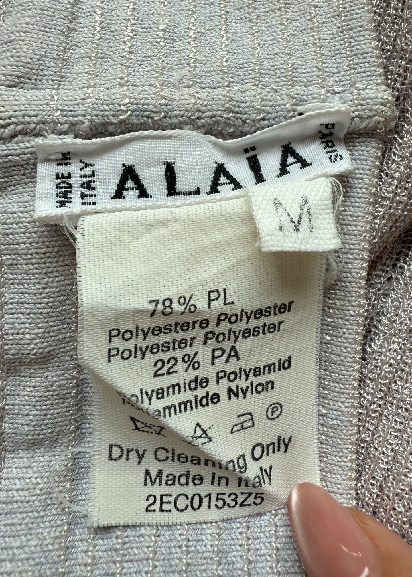 Azzedine Alaïa Spring 1991 Runway Grey Sheer Knit Maxi Skirt