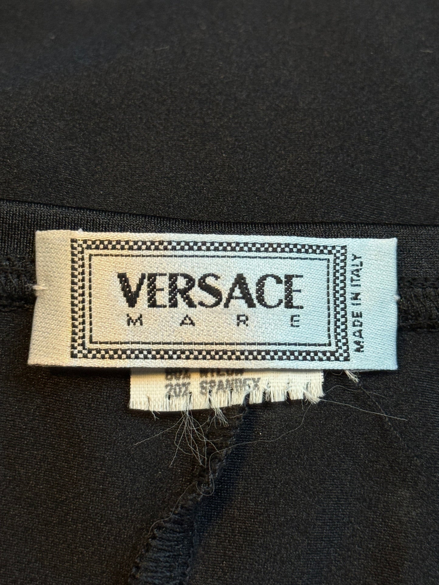 Versace Spring 1996 Black Medusa Embroidered Spandex Dress