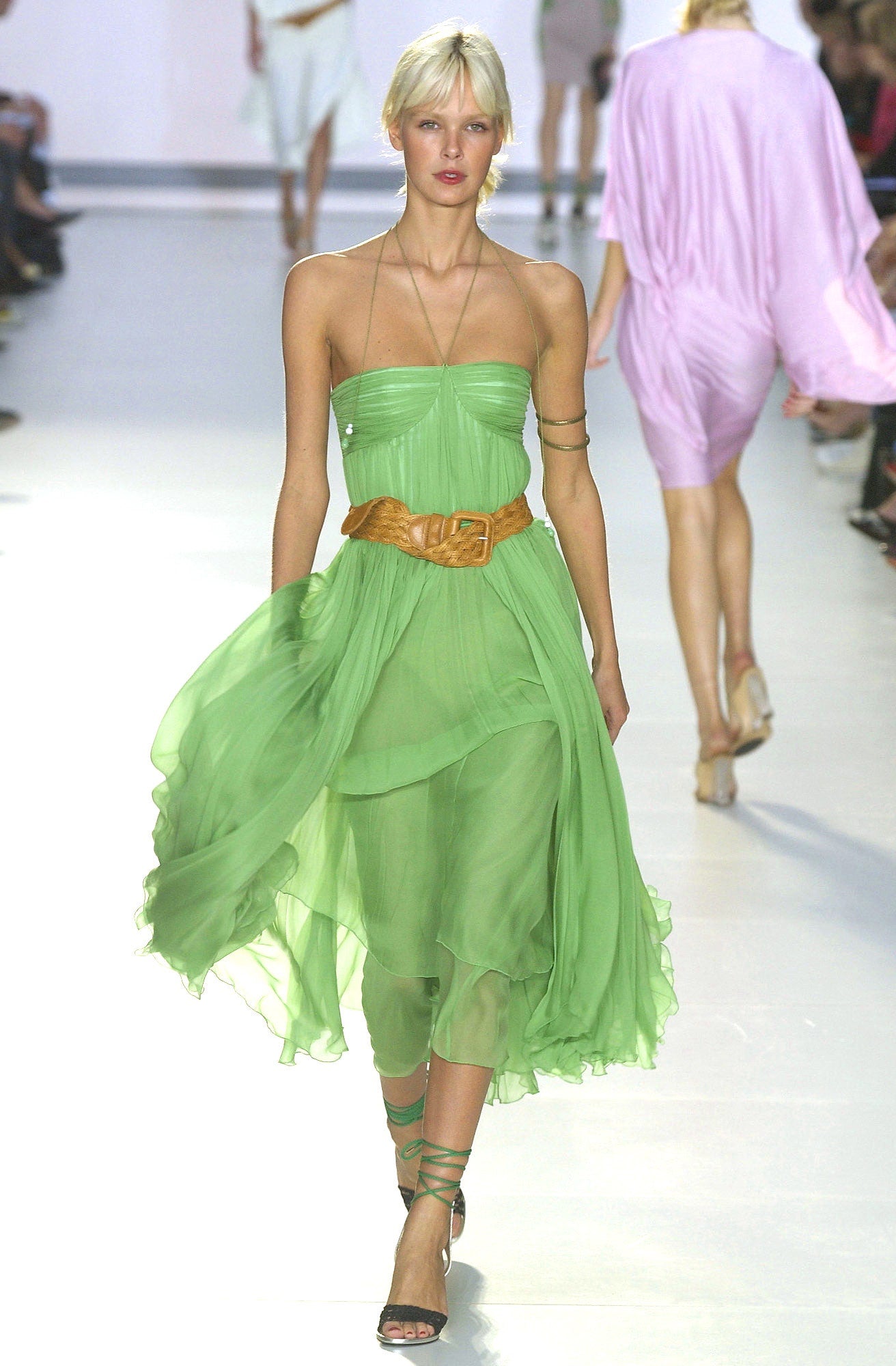 Chloé Spring 2004 Cream Silk Chiffon Bustier Top