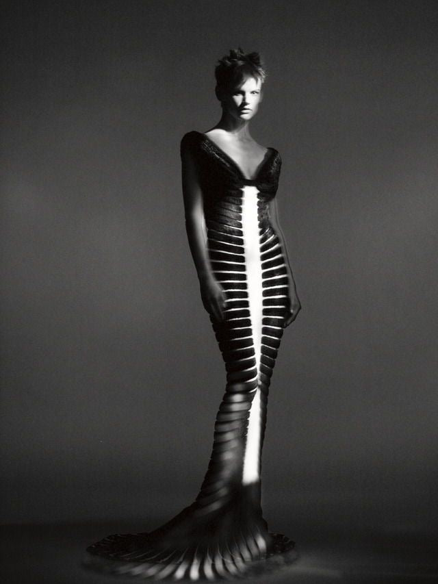 Azzedine Alaia Spring 1994 Houpette Chenille Green Dress