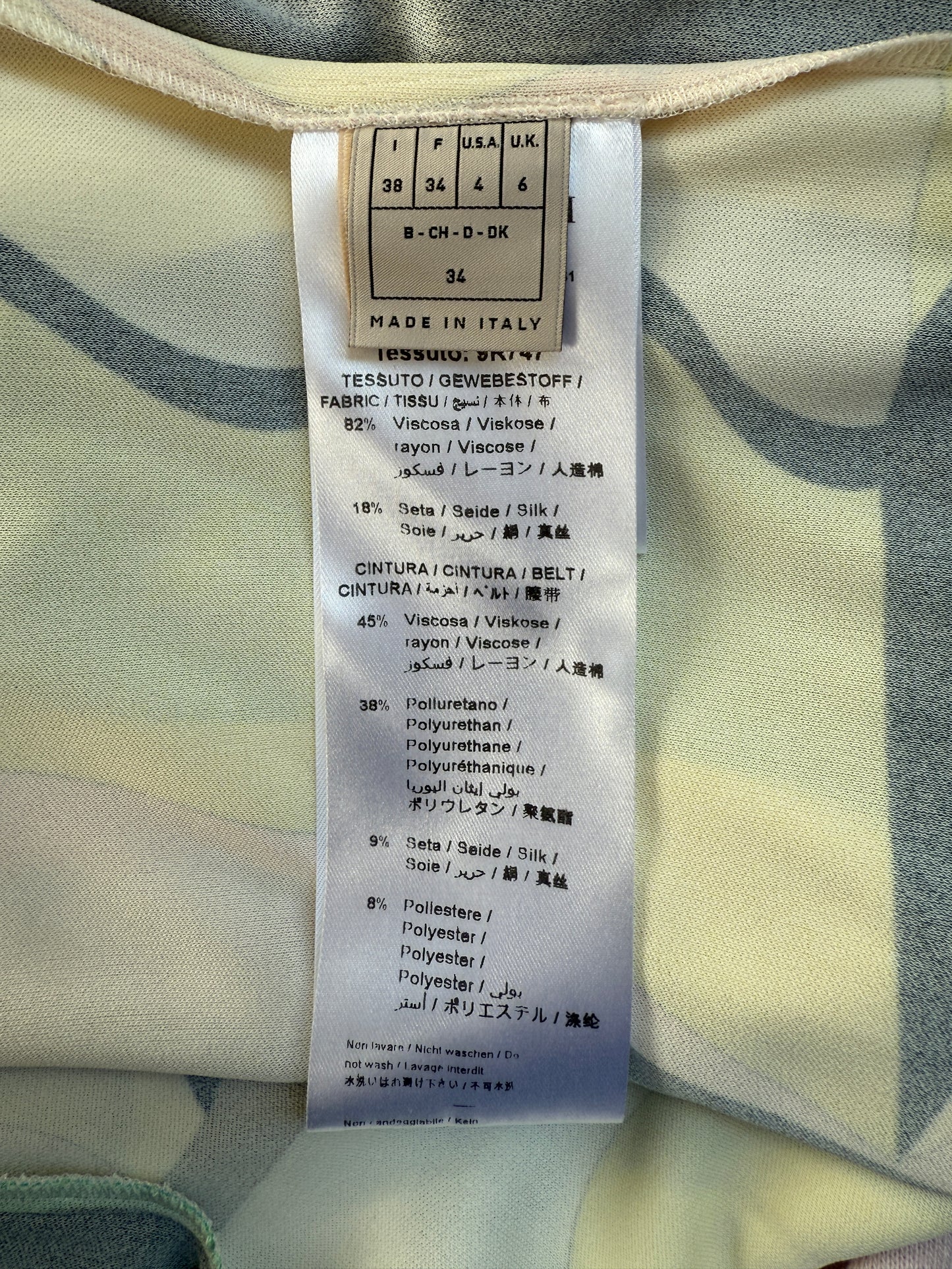 Emilio Pucci 2009 Long Sleeve Pastel Pattern Dress