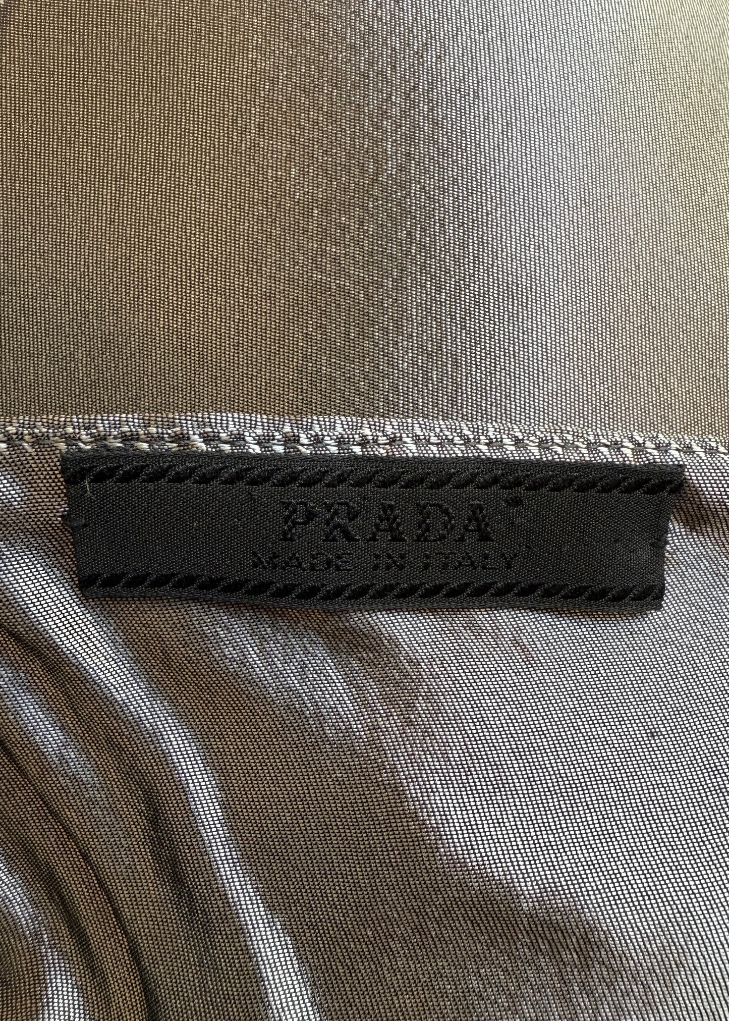 Prada 1990s Grey Beaded A-Line Dress