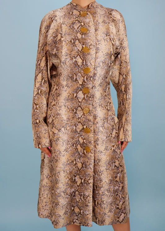 Vivienne Westwood 1990's Snakeskin Print Dress Coat