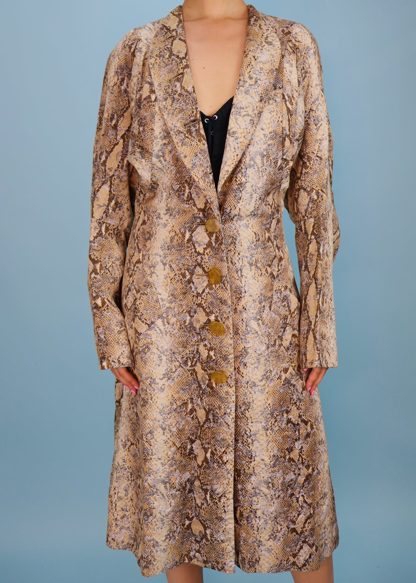Vivienne Westwood 1990's Snakeskin Print Dress Coat