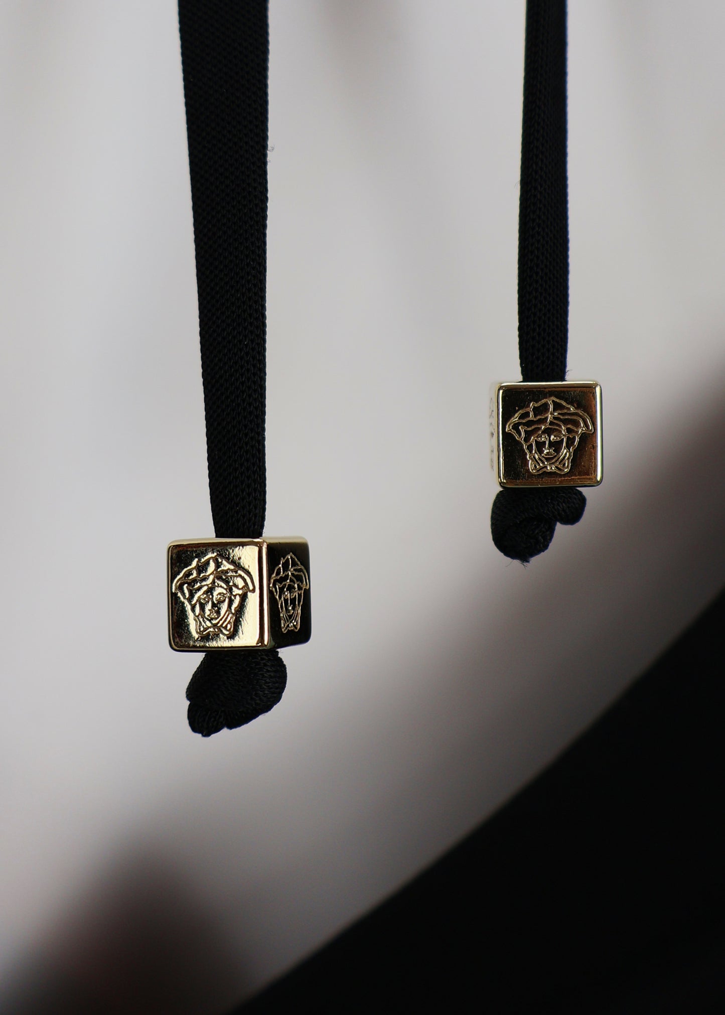 Versace Black Crystal Medusa Halter Strap Top