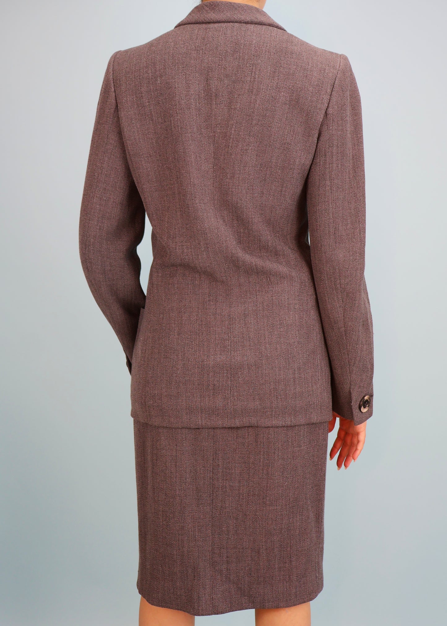 Yves Saint Laurent Haute Couture 1980s Grey Skirt Suit