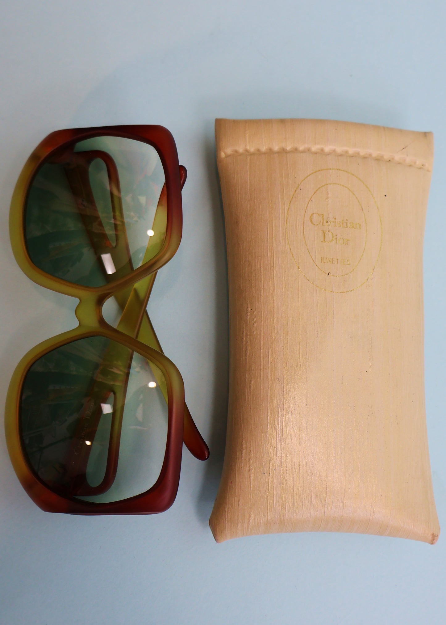 Dior 1970’s Orange & Yellow Ombre Oversized Sunglasses