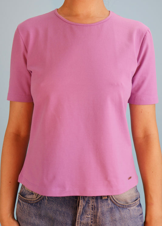 Celine Lilac Metal Plaque T Shirt