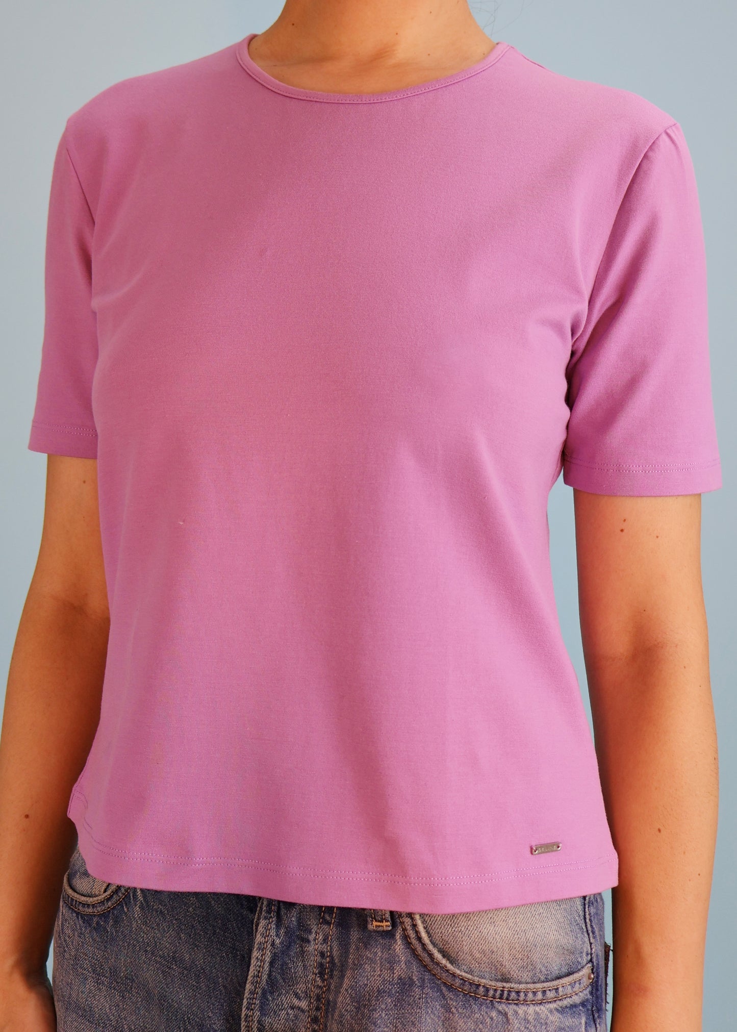 Celine Lilac Metal Plaque T Shirt