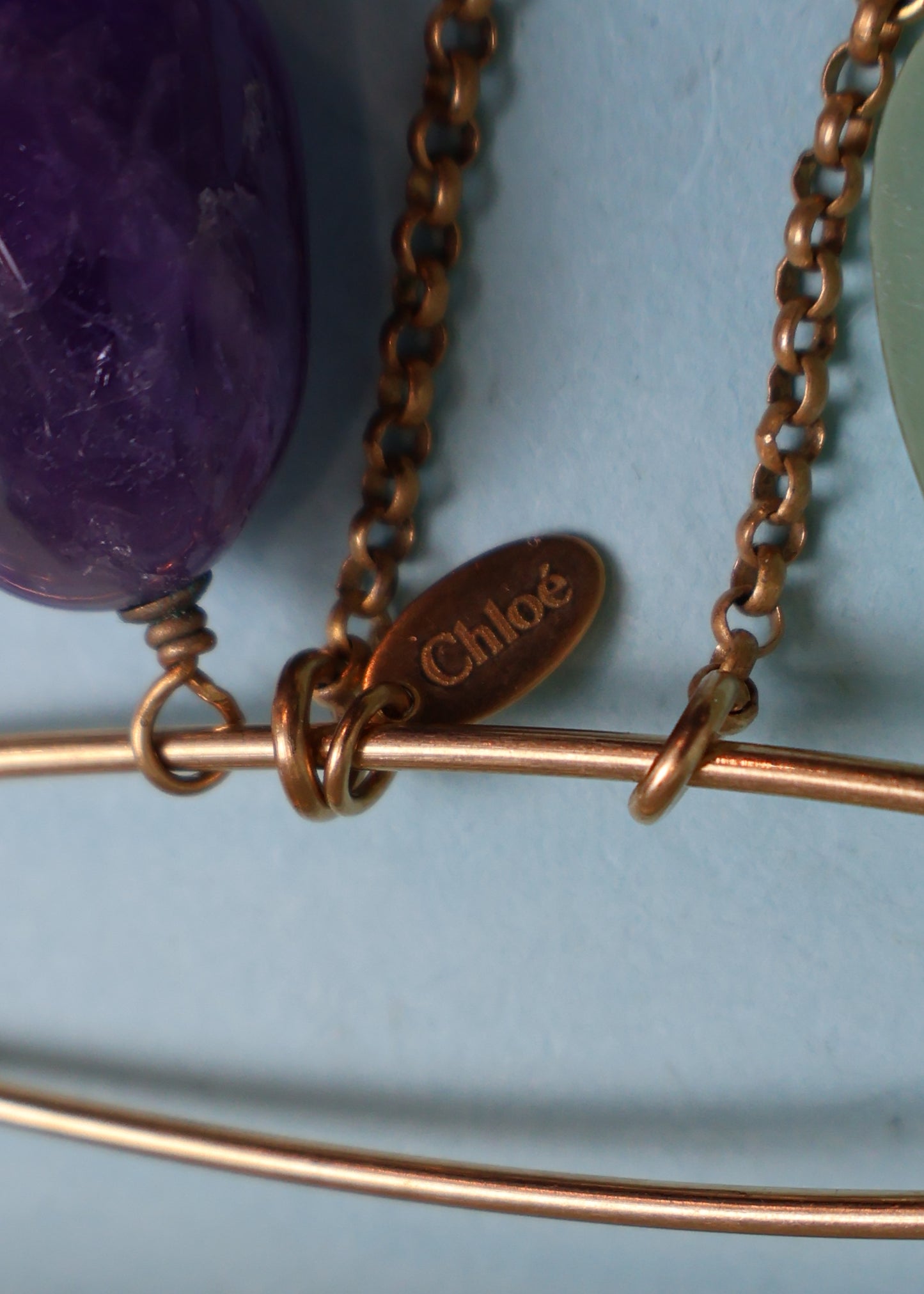 Chloé Fall 2004 Quartz Gemstone Necklace & Pin Brooch Set