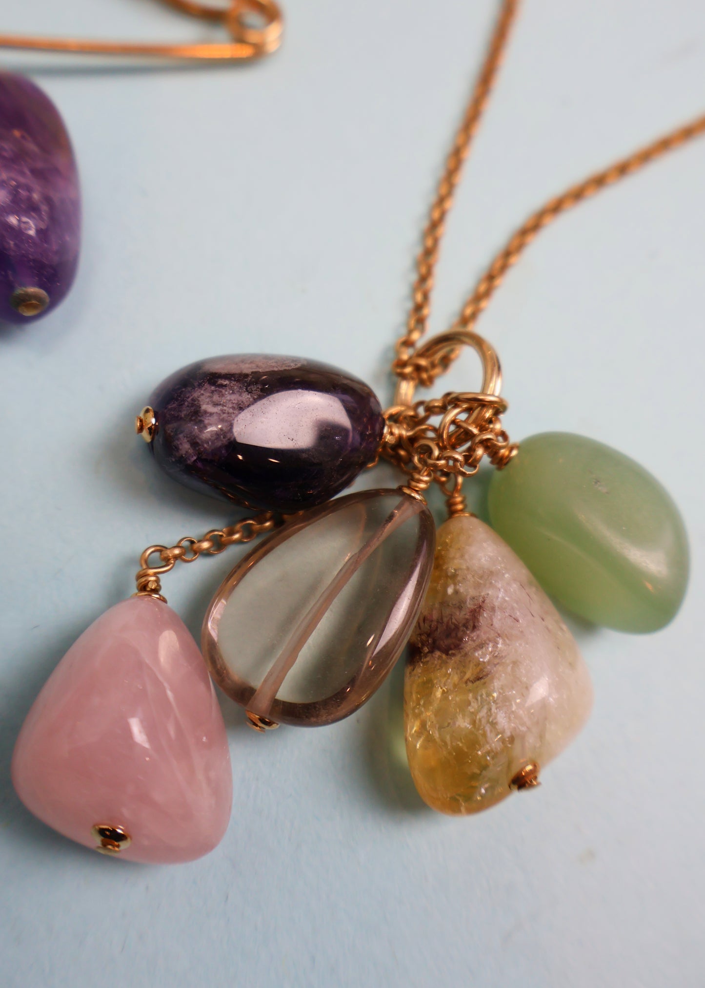 Chloé Fall 2004 Quartz Gemstone Necklace & Pin Brooch Set