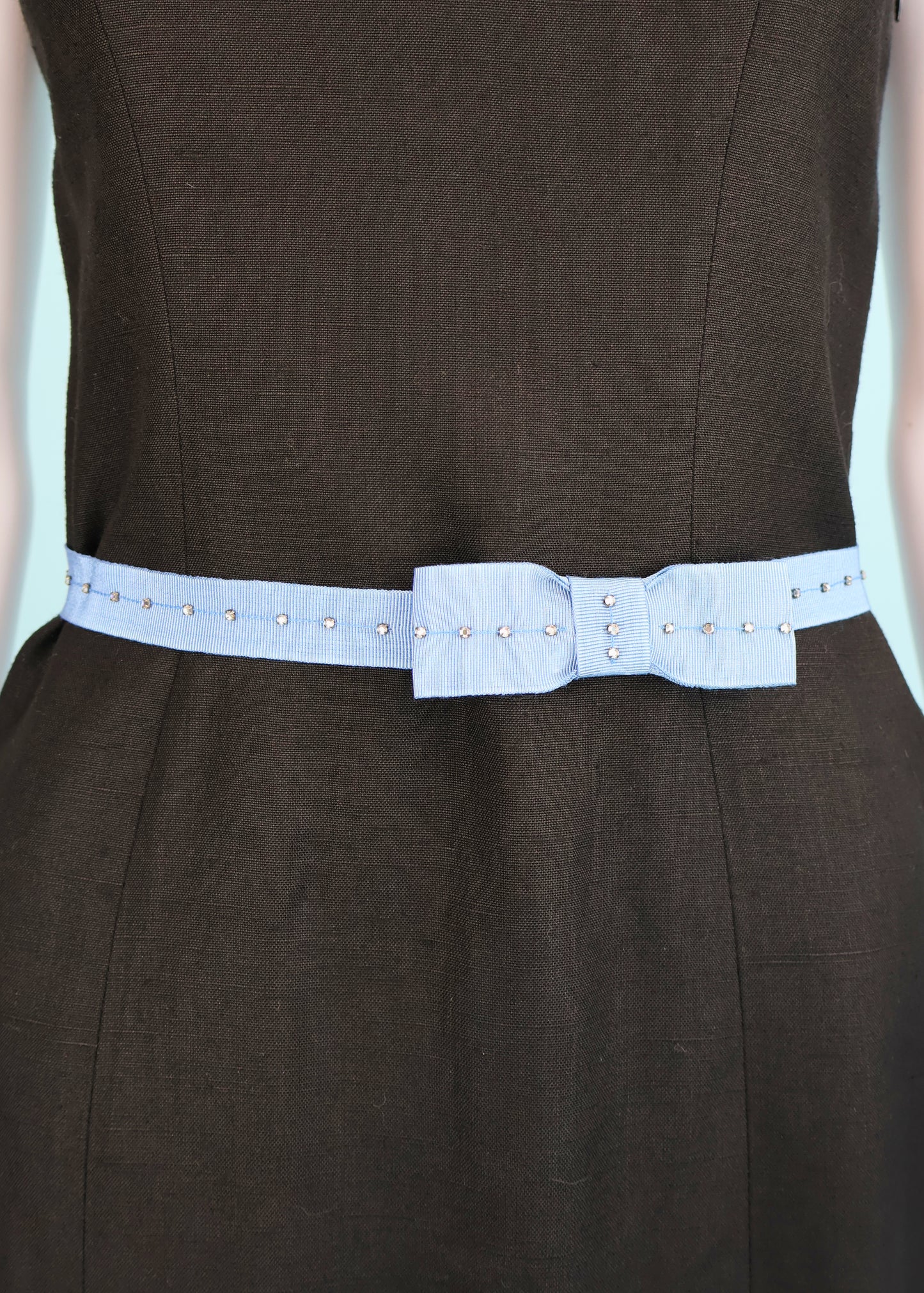 Chloé Fall 2004 Runway Blue Rhinestone Bow Ribbon Belt