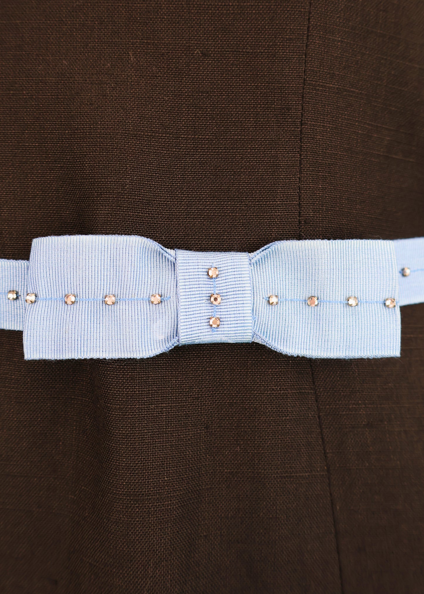 Chloé Fall 2004 Runway Blue Rhinestone Bow Ribbon Belt