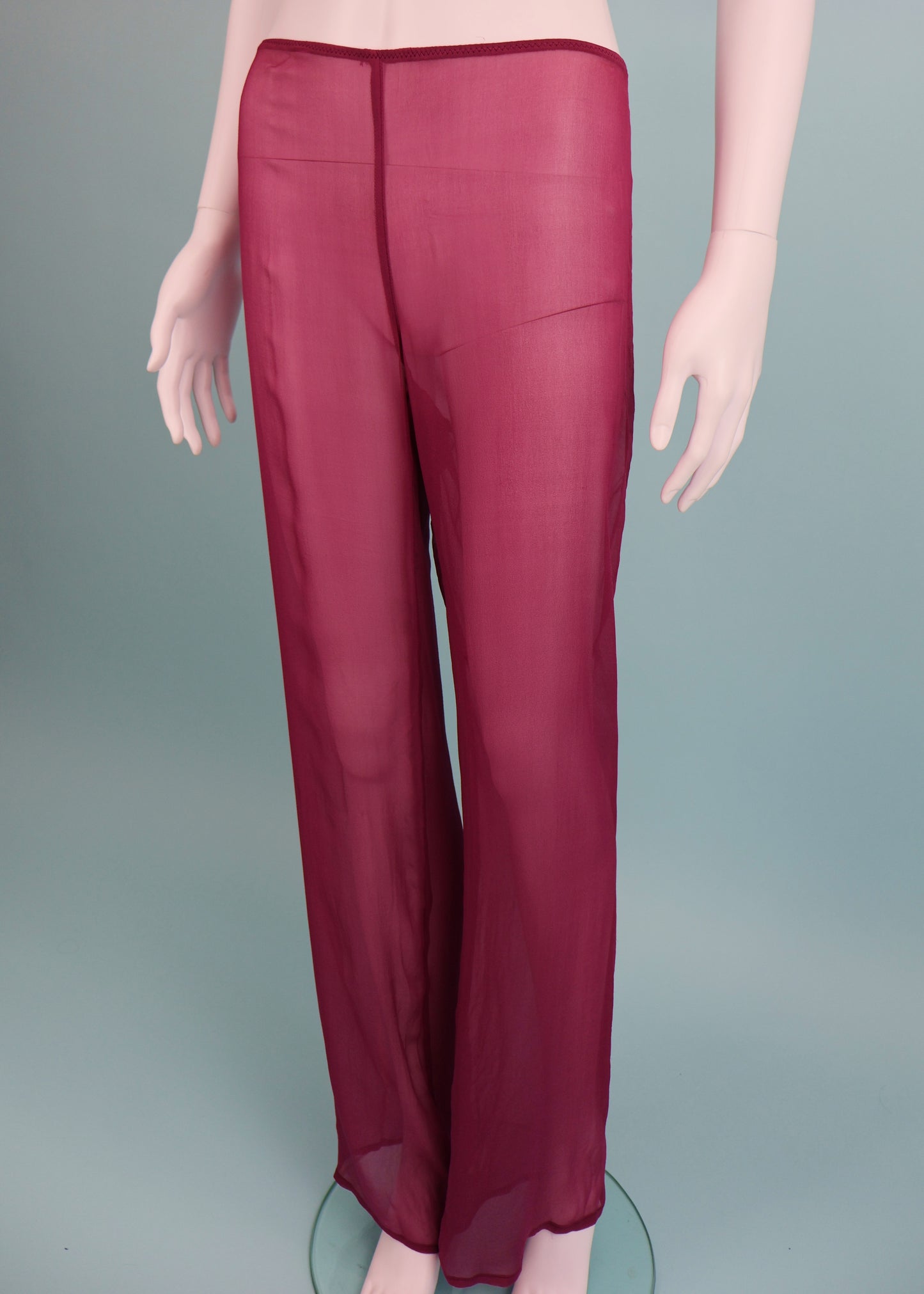 Patrizia Pepe Purple Sheer Silk Chiffon Pants