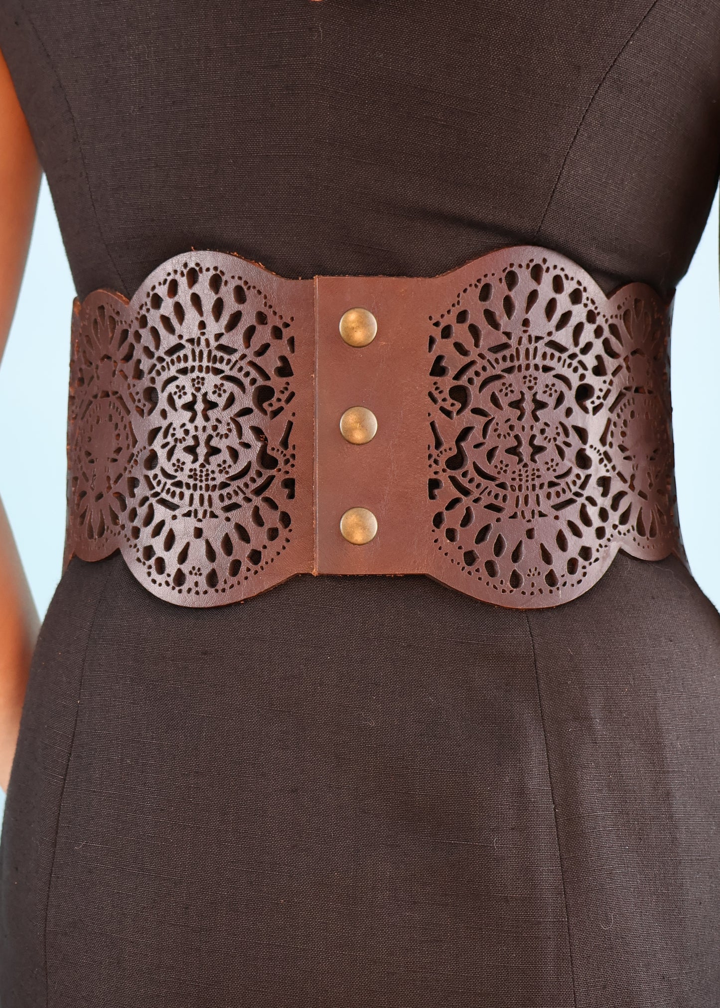 Alexander McQueen Fall 2006 Runway Brown Leather Laser Cut Out Belt