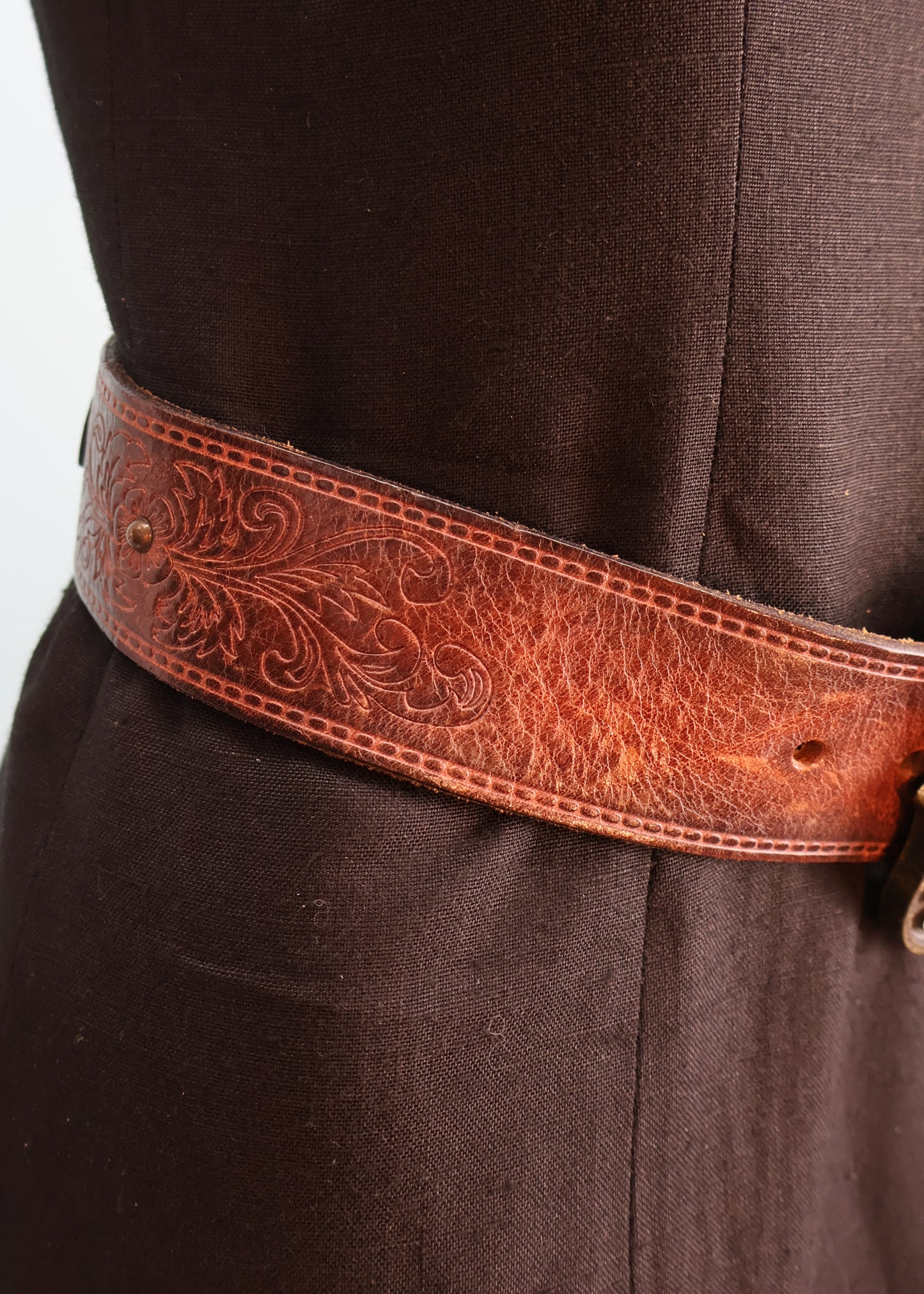 DSquared2 Large Buckle Brown Leather Belt