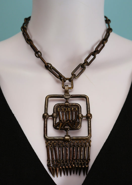 Chloé Spring 2006 Geometric Dangling Spike Pendant Necklace