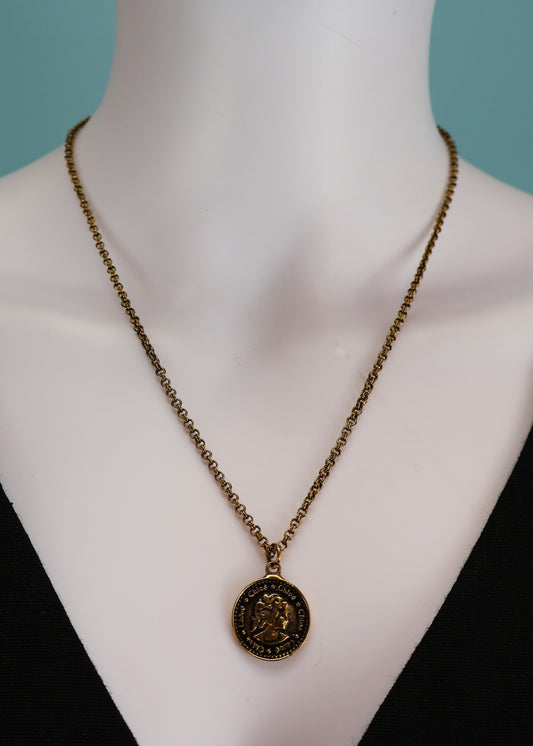 Chloé Gold Coin Pendant Necklace