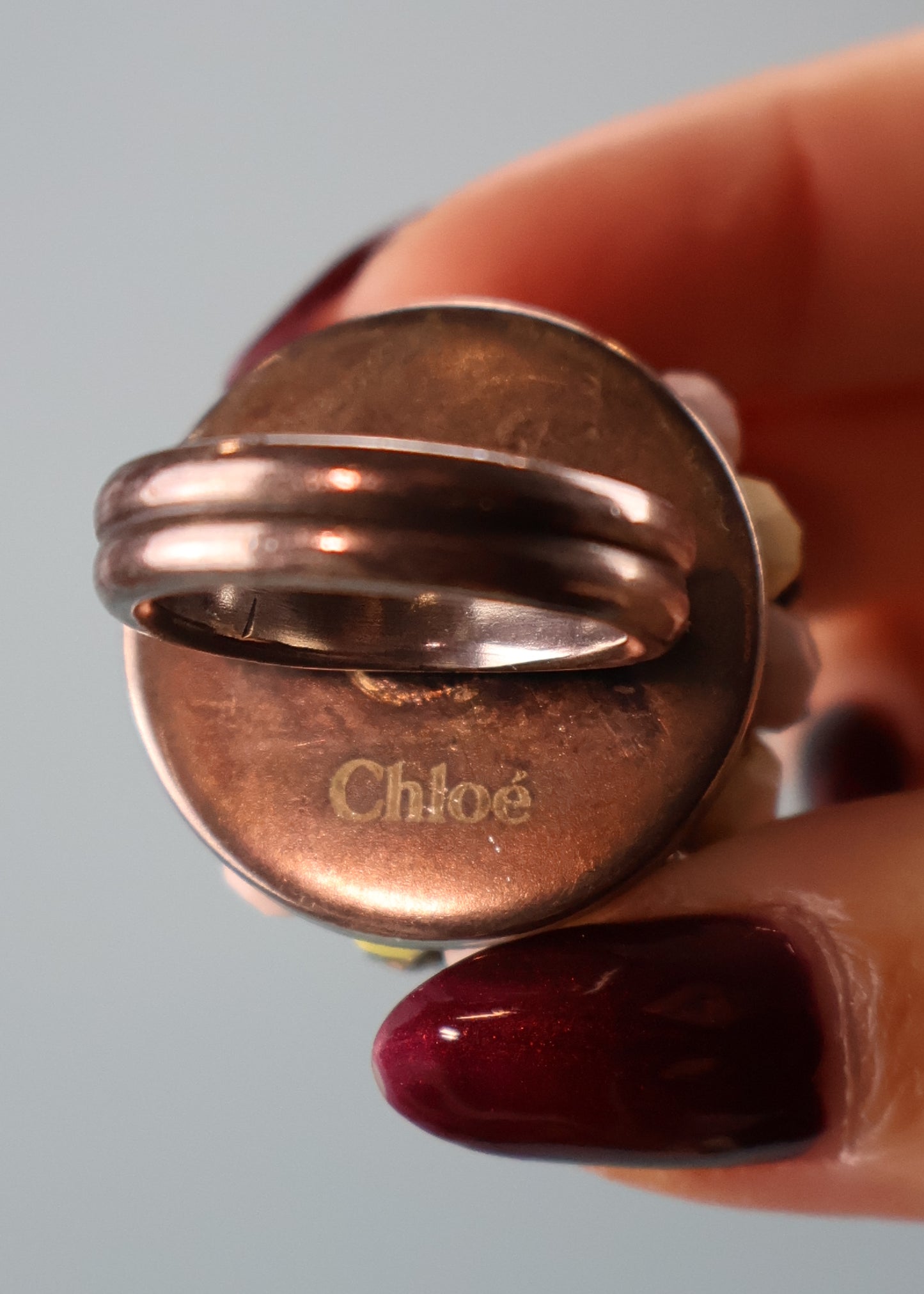 Chloé Purple Crystal & Beads Cocktail Ring