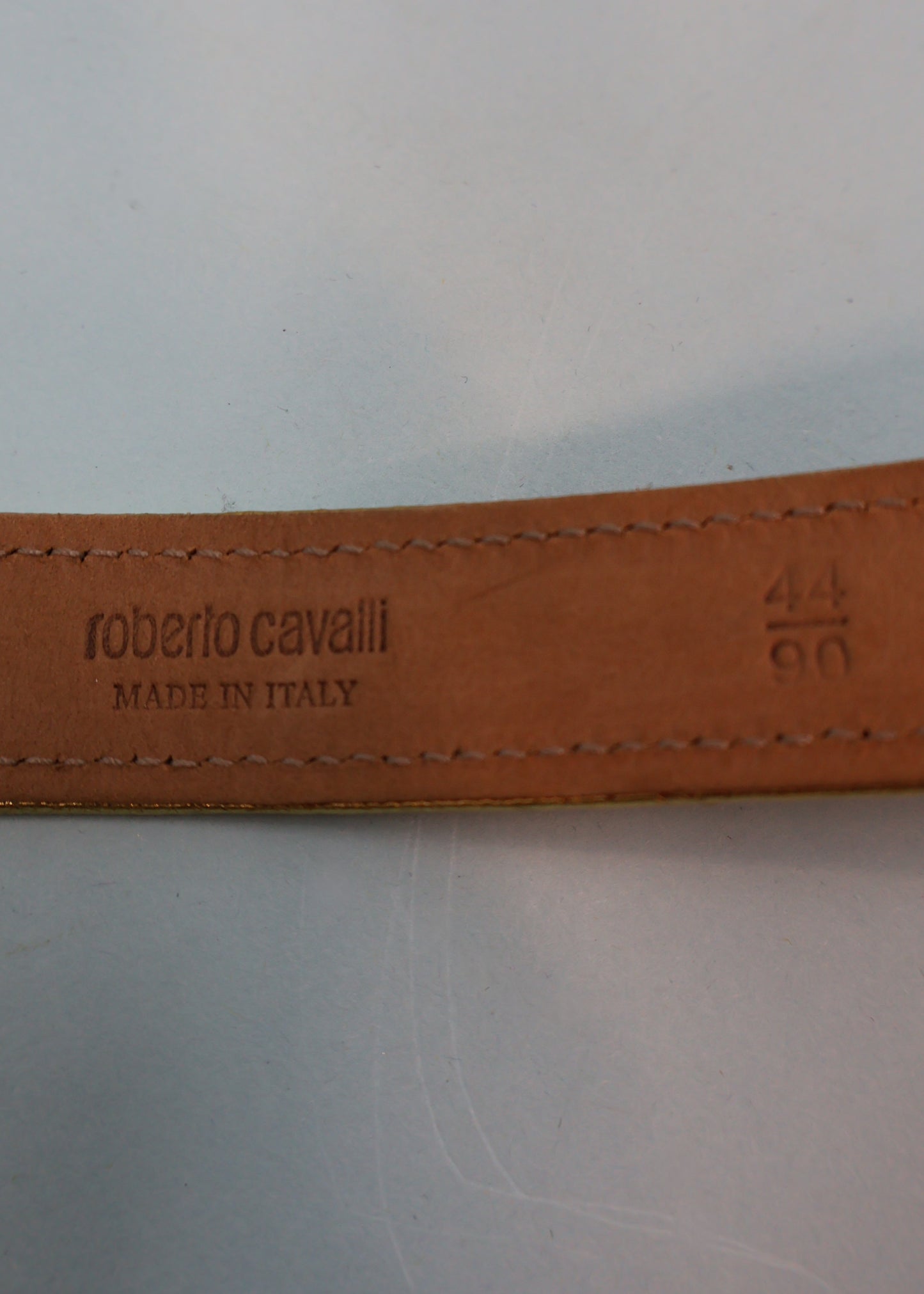 Roberto Cavalli Pink Gemstone Buckle Patent Leather Belt
