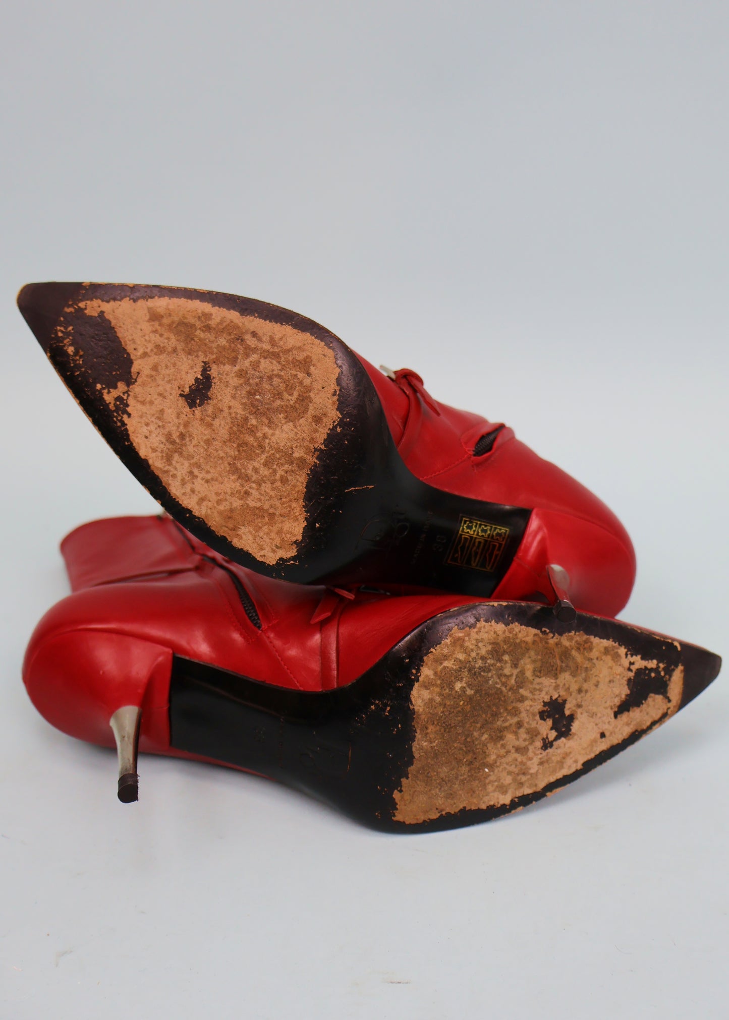 Dior Fall 2003 Red Leather Bondage Harness Heeled Boots