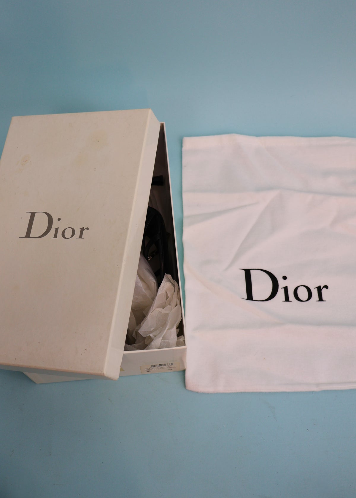 Dior Spell Out Logo Black Leather Heels